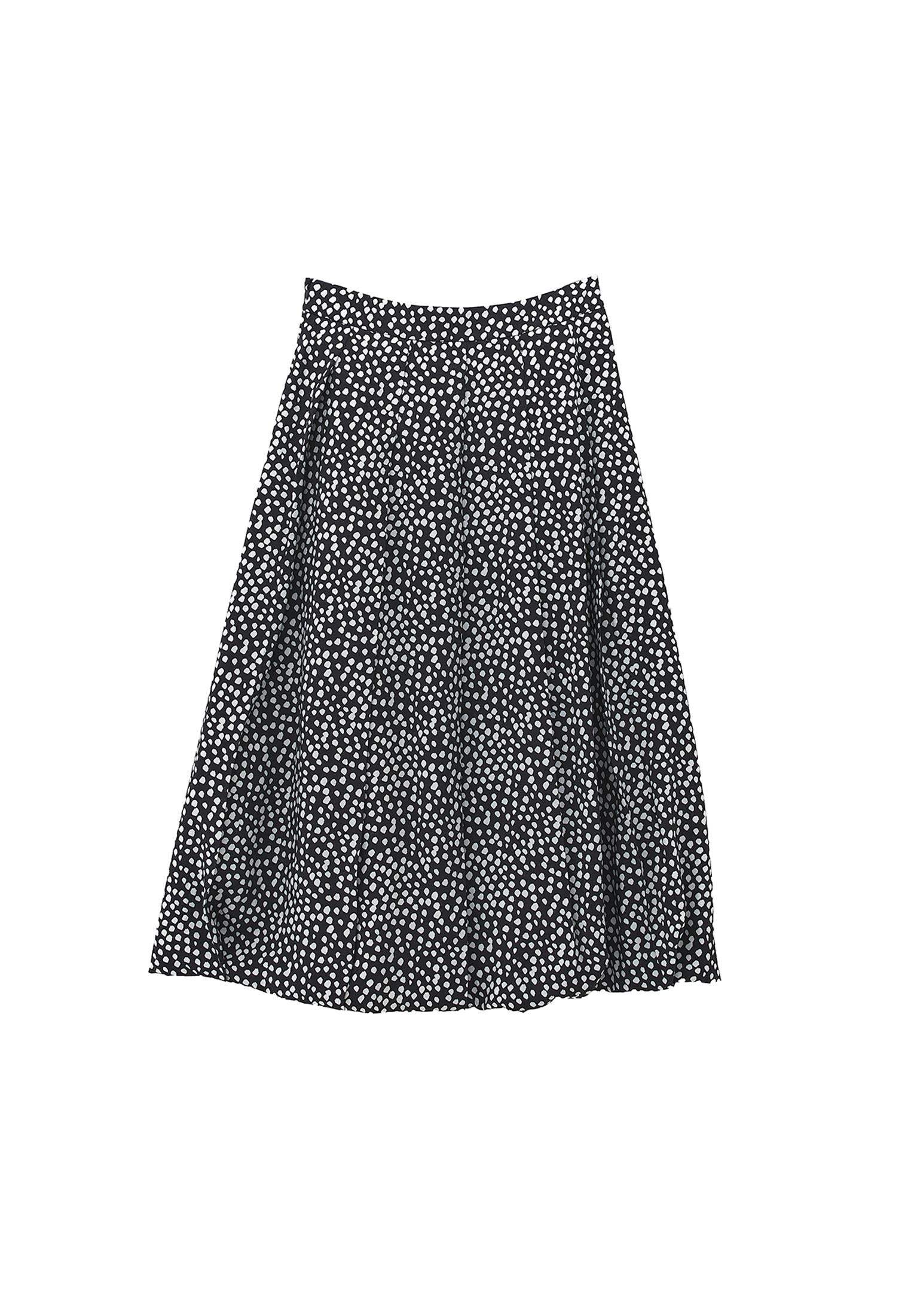 Balloon Form Midi Skirt - POLKA DOT