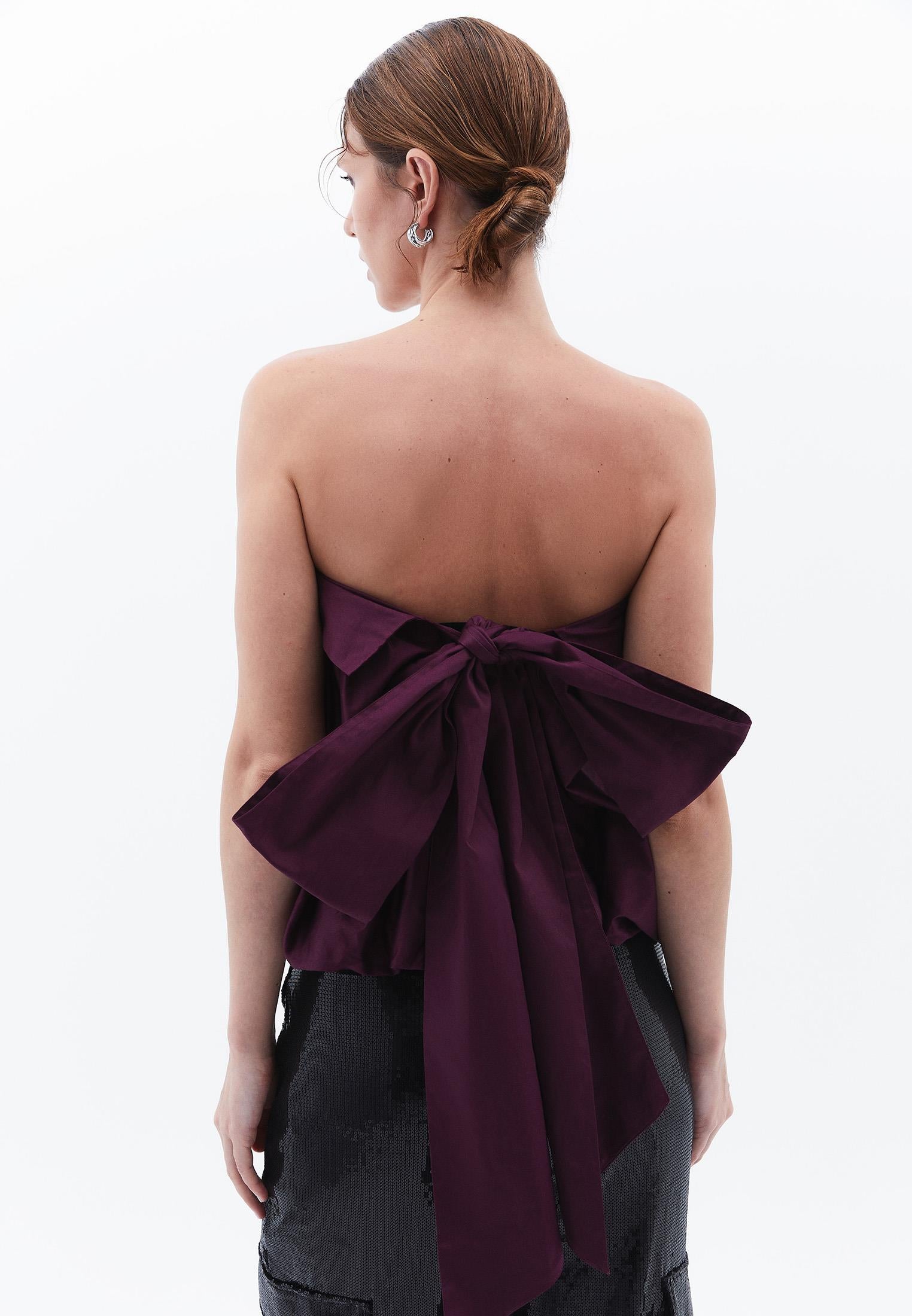 Strapless Blouse - POTENT PURPLE