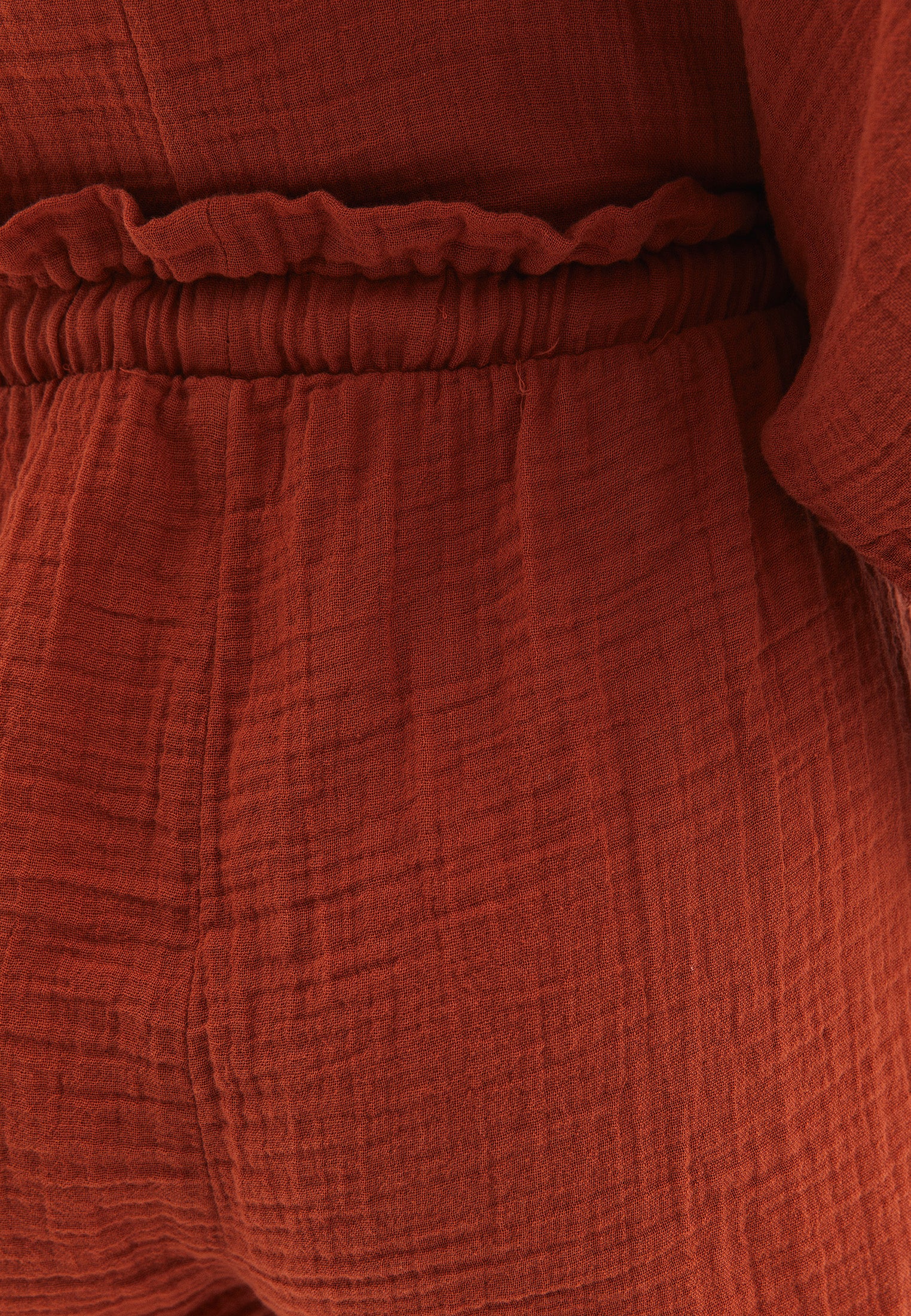 Elastic High Waist Shorts - POTTERS CLAY