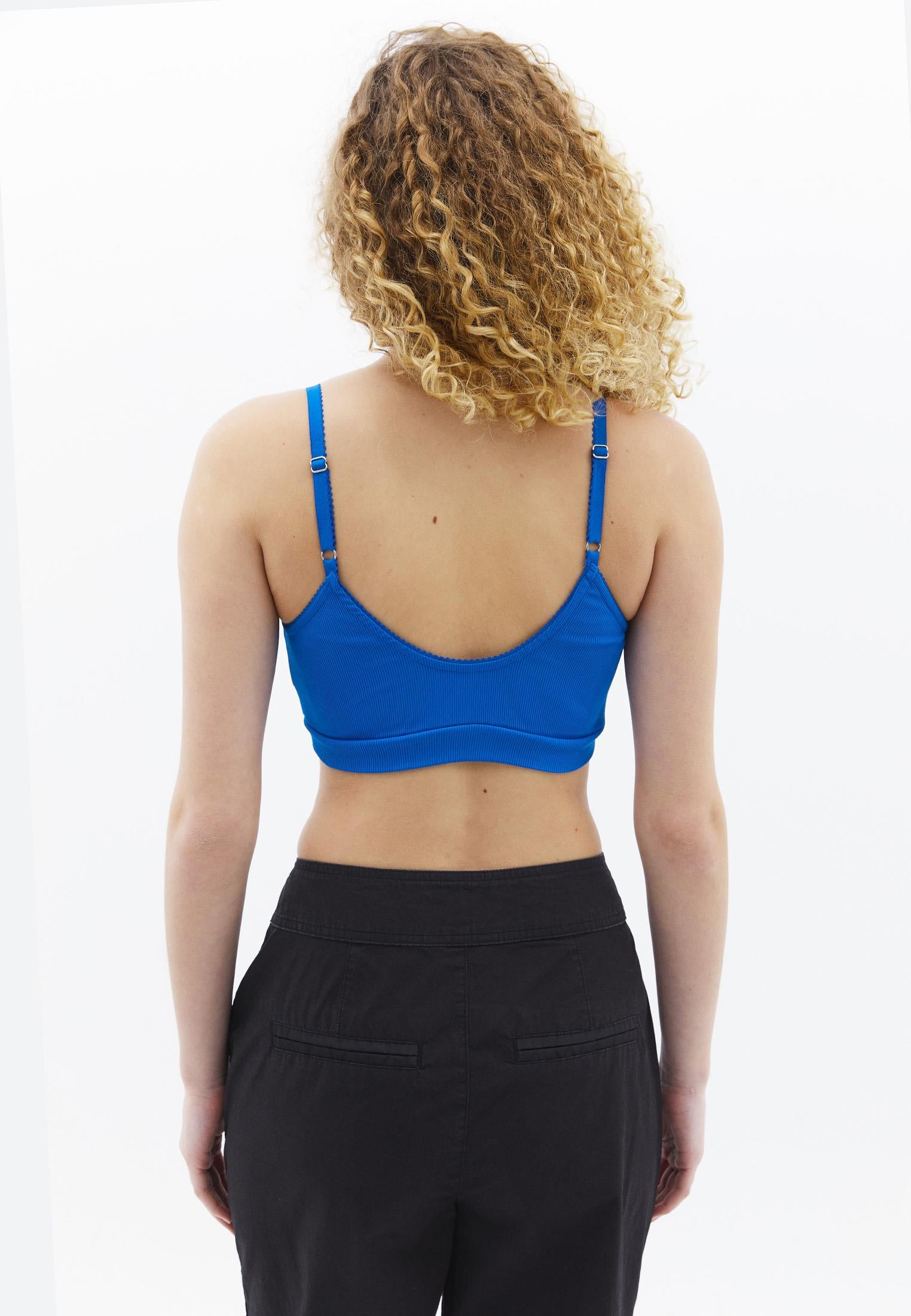 Strappy V-Neck Bustier - PRINCESS BLUE