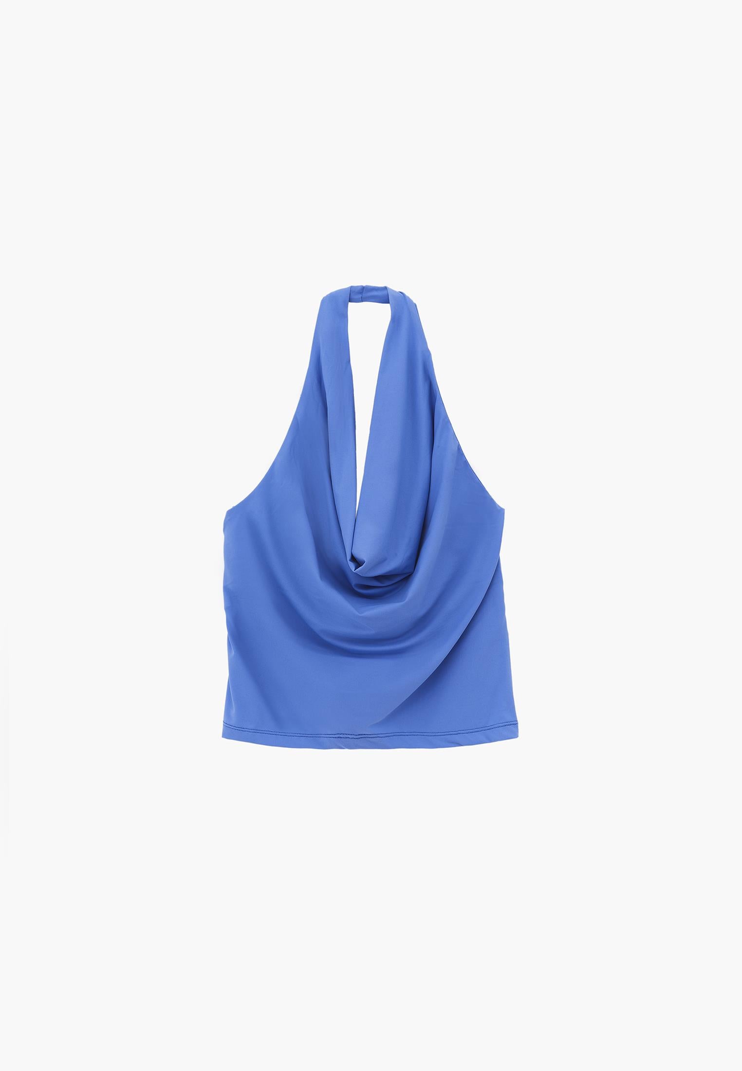 Cowl Neck Bodycon Sleeveless Blouse - PROVENCE