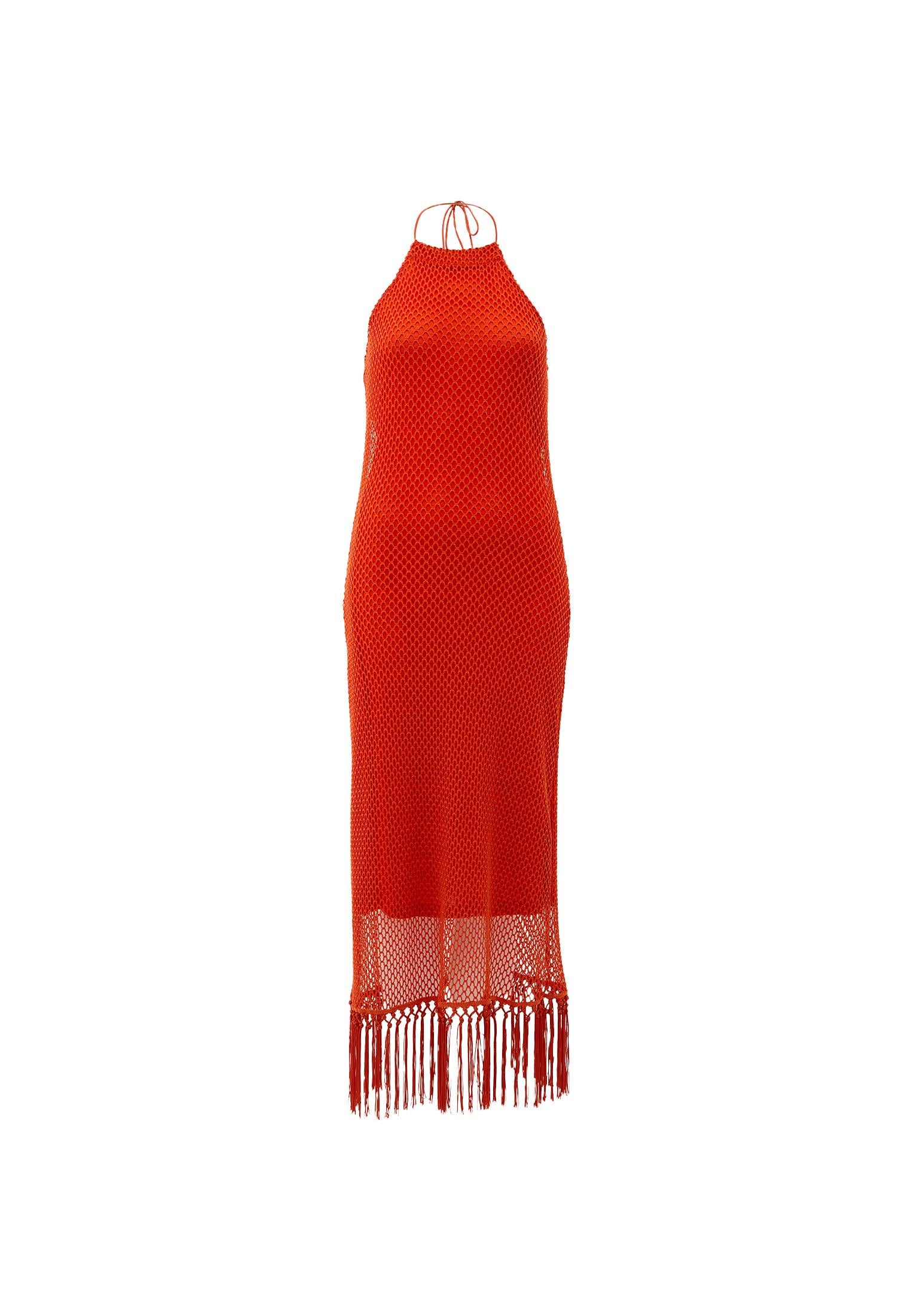 Glitter Halter Neck Dress - PUREED PUMPKIN