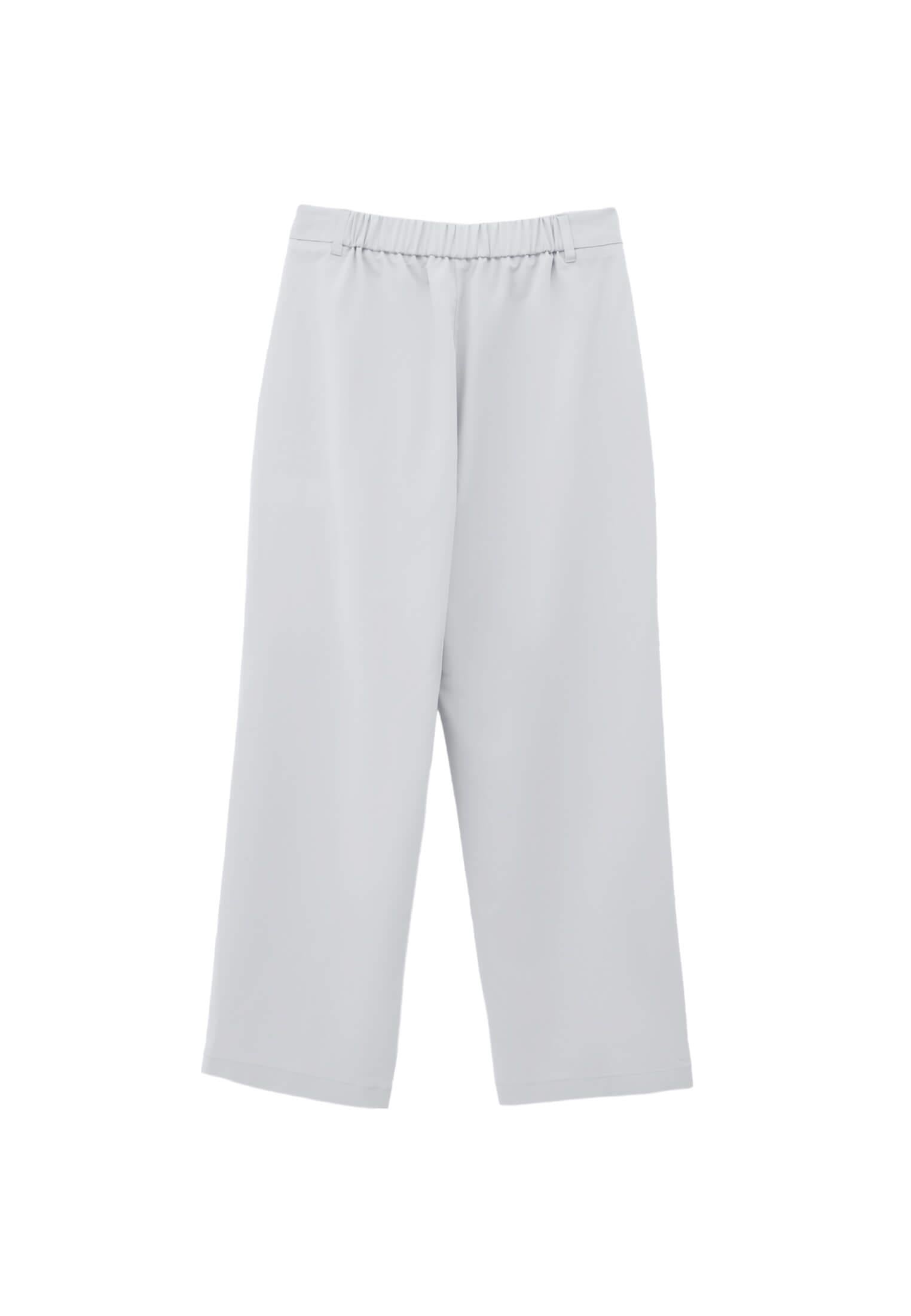 Pleated Straight Leg Pants - QUIET GRAY