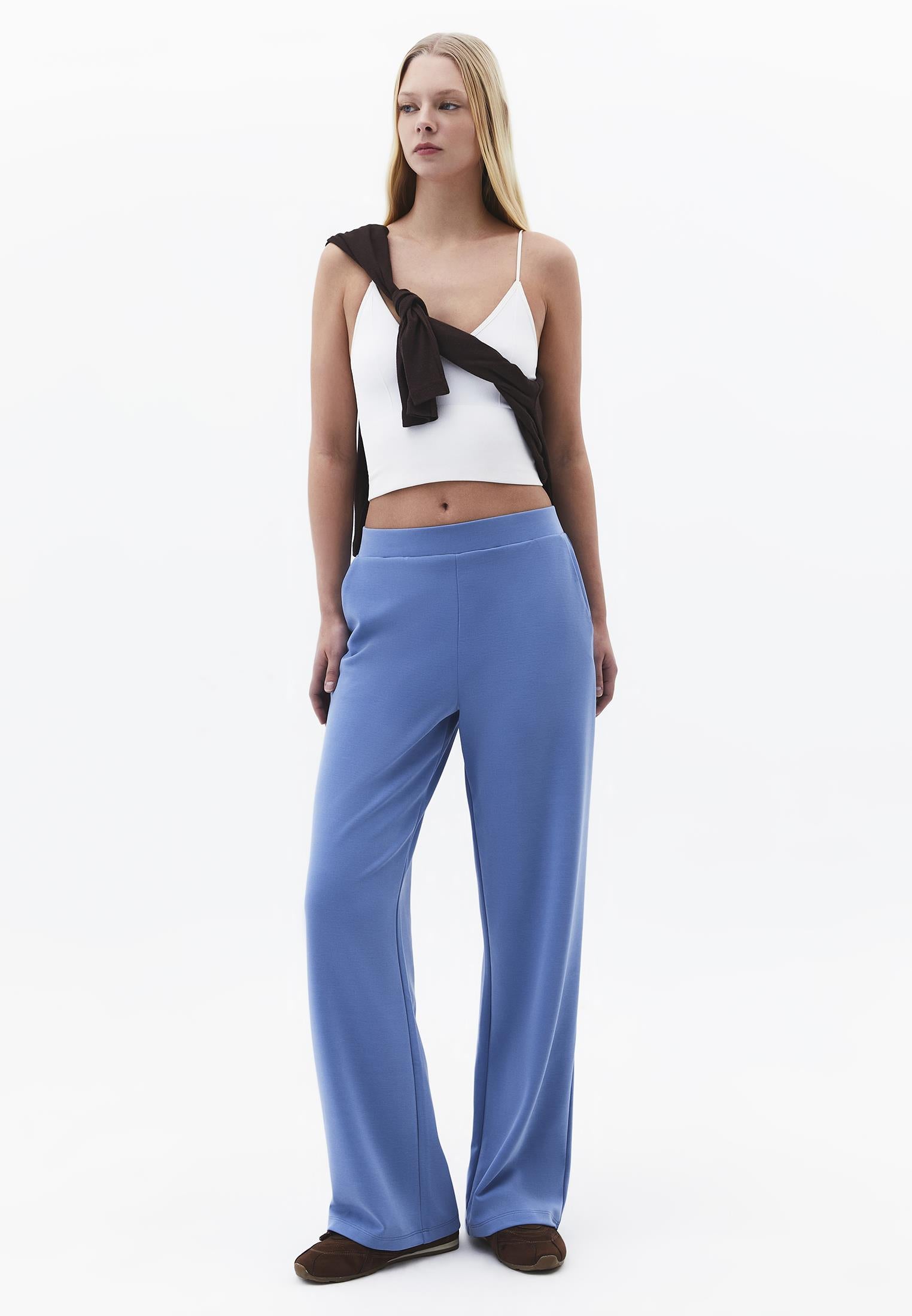 Straight Leg High Waist Sweatpant - QUIET HARBOR