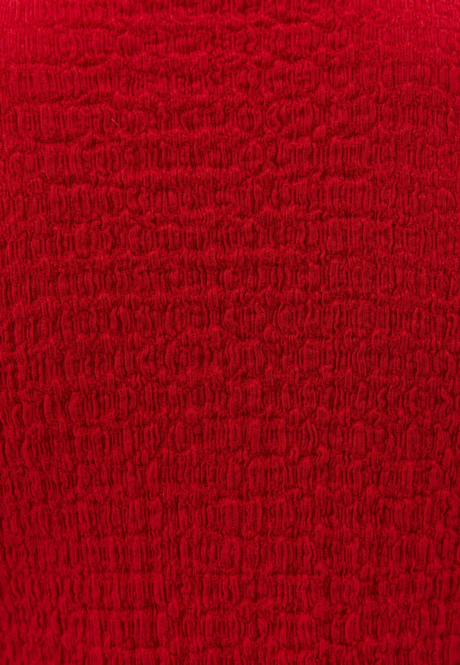 V Neck Blouse Without Sleeve Detail - RACING RED