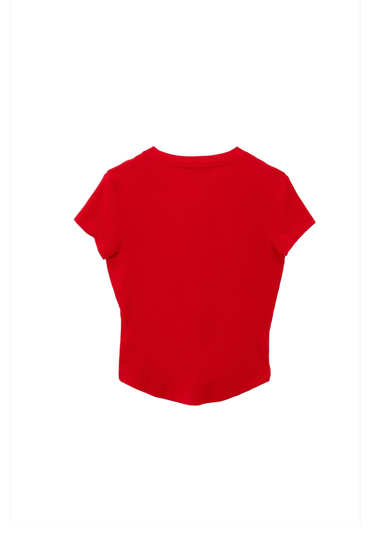 Button Detailed T-Shirt - RACING RED