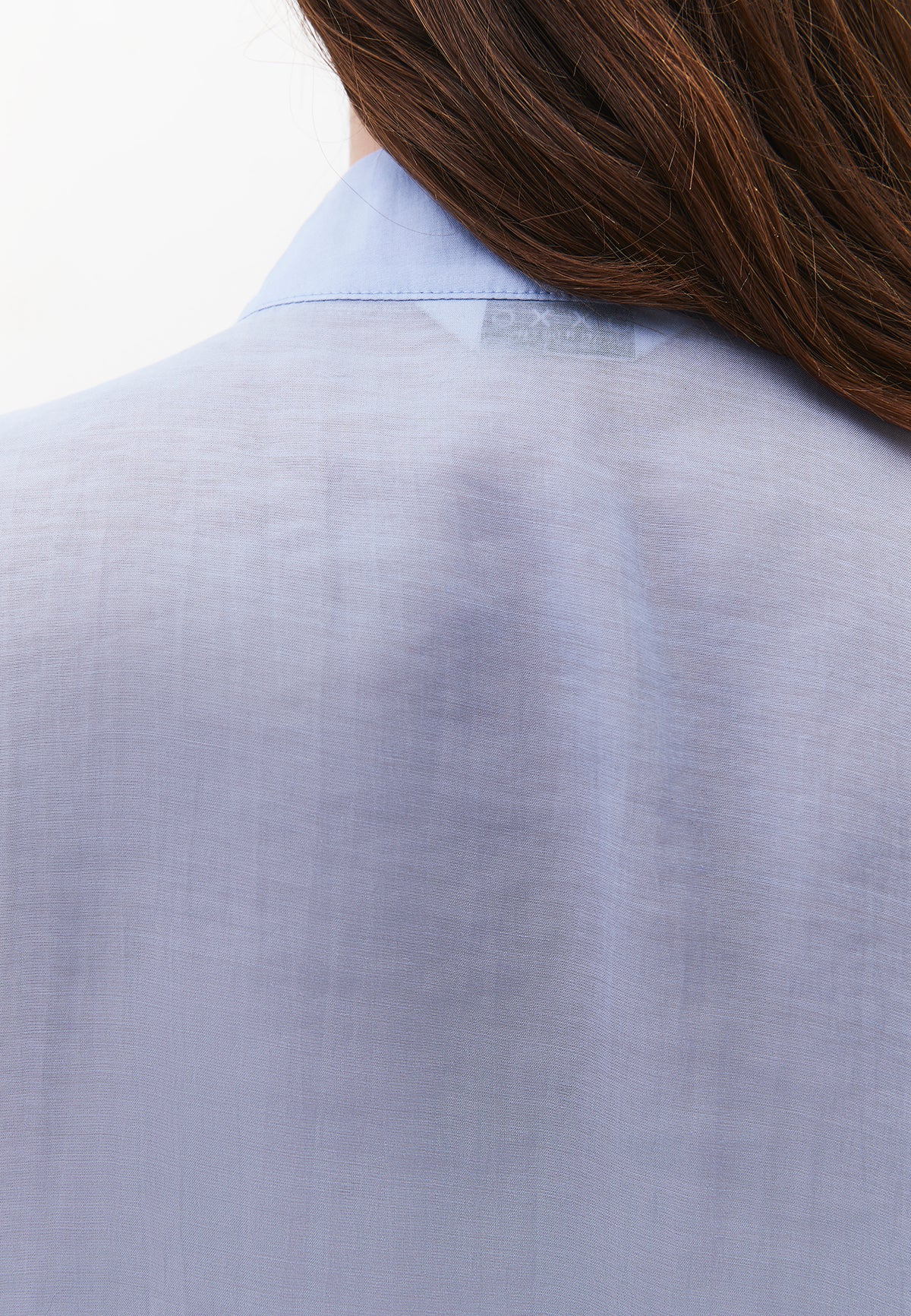 Long Sleeve Deep V-Neck Tie Front Blouse - RAIN WASHED