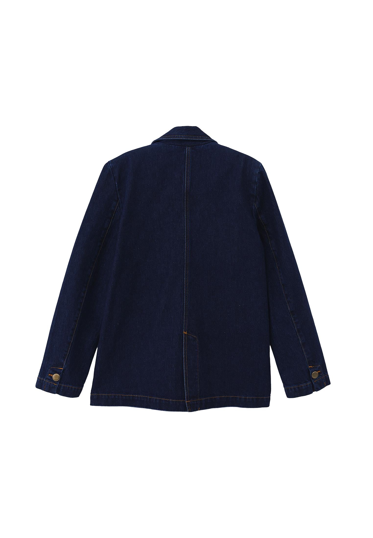 Oversize Double Breasted Blazer Jacket - RAW DENIM