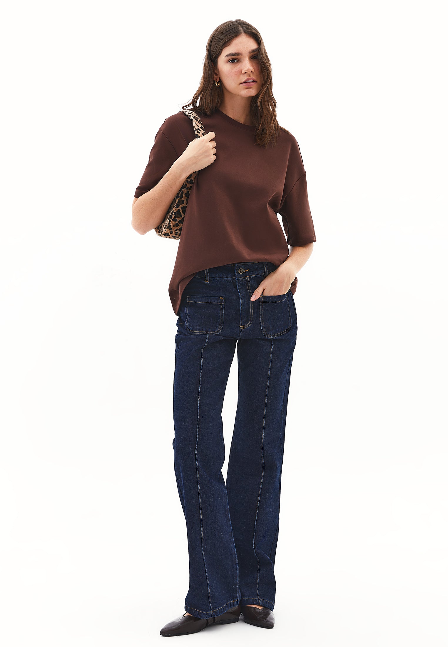 Spanish Leg Pocketed Denim Pants - RAW DENIM