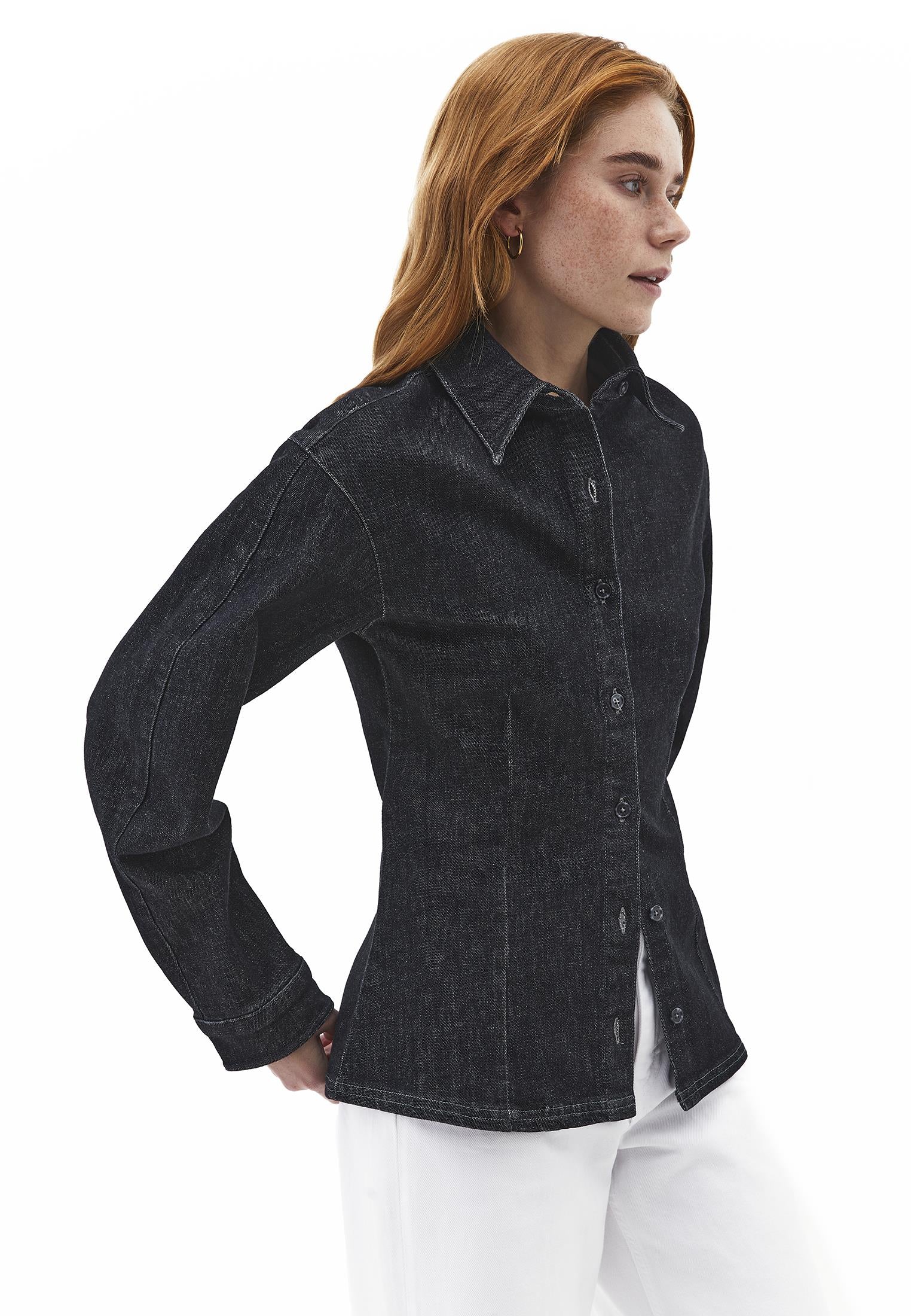 Buttoned Long Sleeve Shirt - RAW DENIM