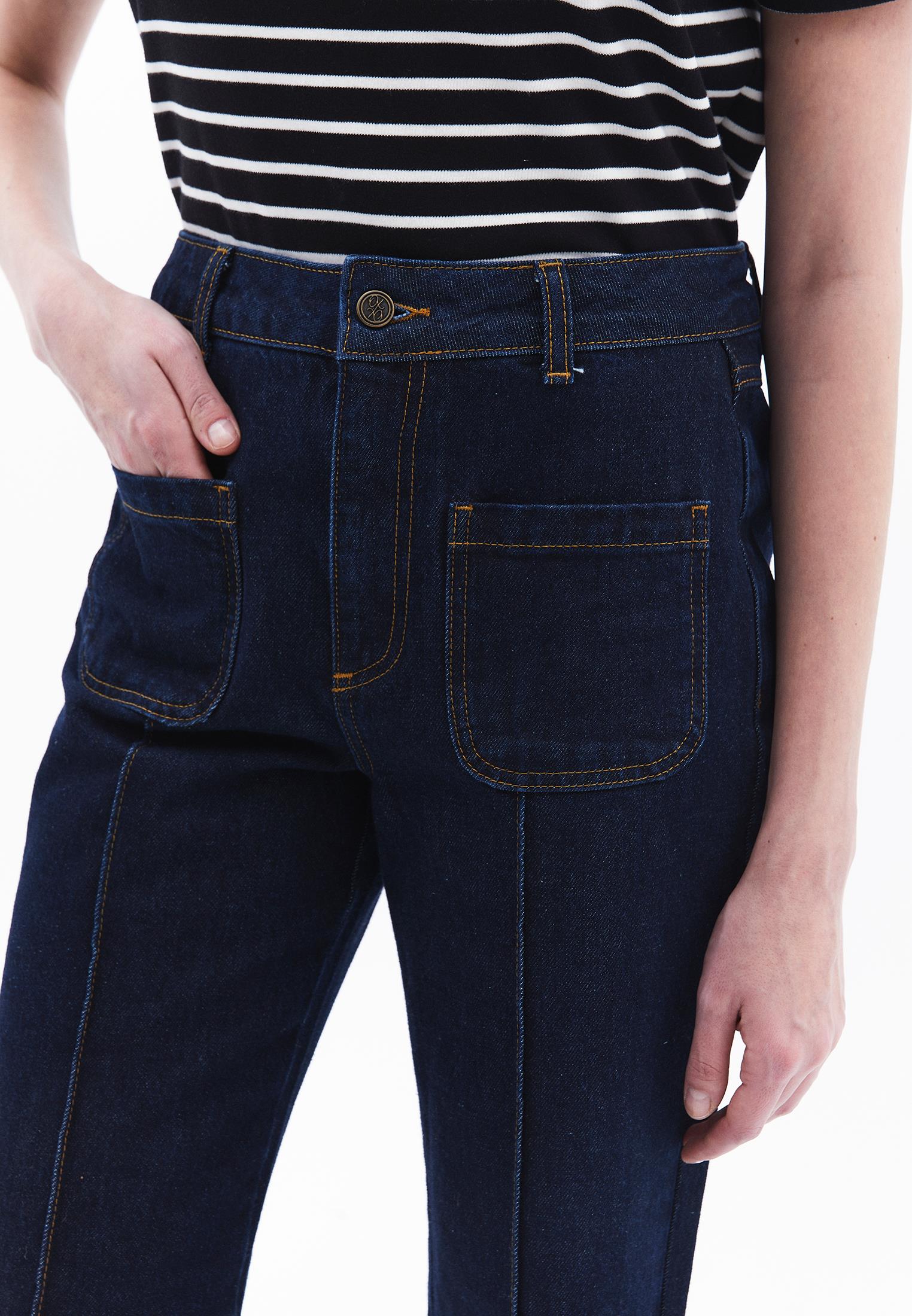 Spanish Leg Pocketed Denim Pants - RAW DENIM