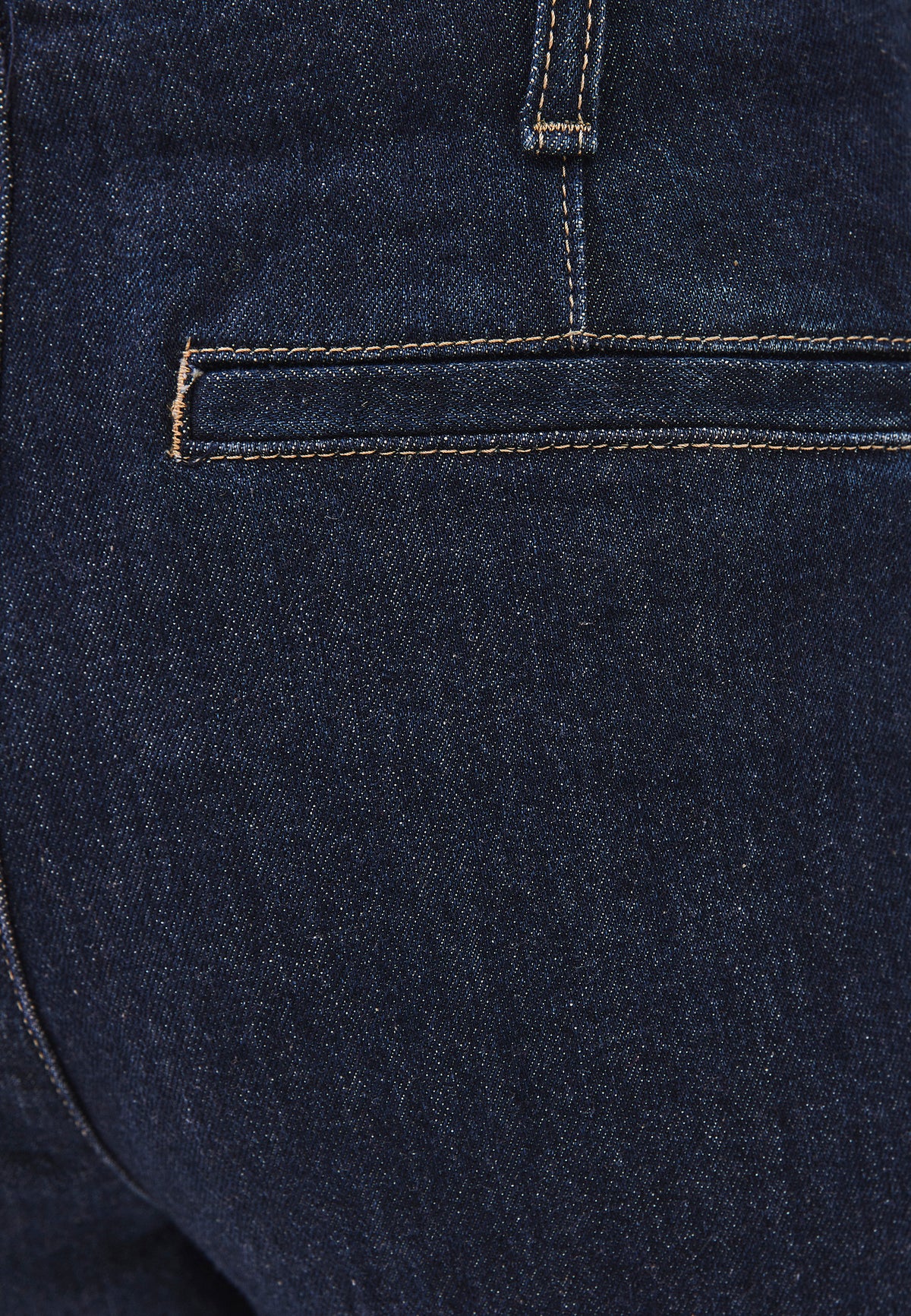 Straight Long High Waist Denim Pants - RAW DENIM