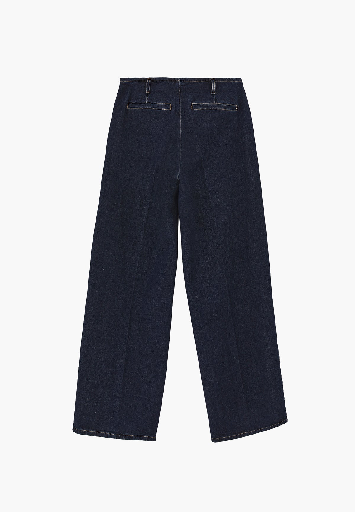 Straight Long High Waist Denim Pants - RAW DENIM