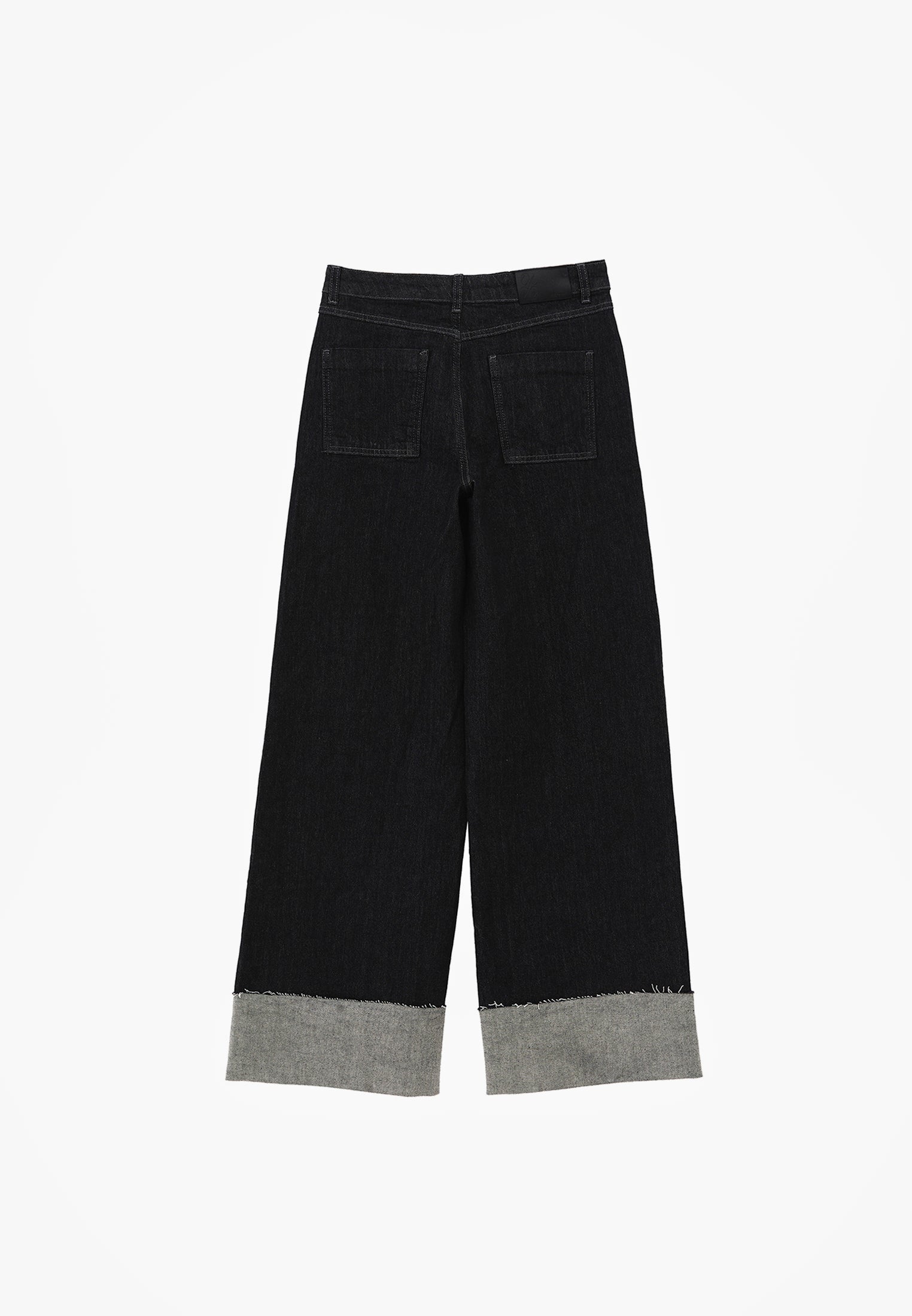 Ultra High Waist Wide Leg Pocket Detailed Pants - RAW DENIM