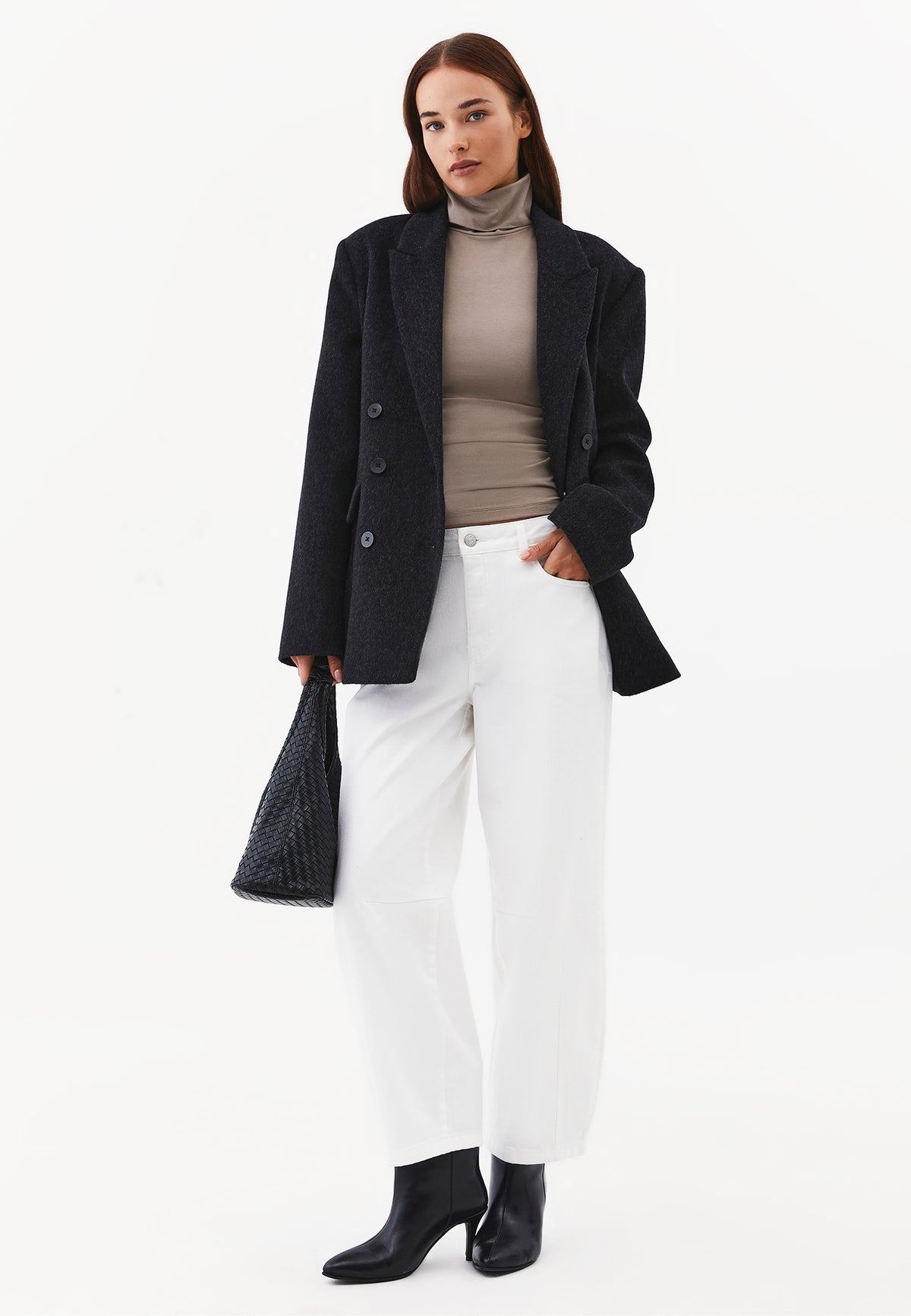 Turtleneck Long Sleeve Bodycon Top - ROASTED CASHEW
