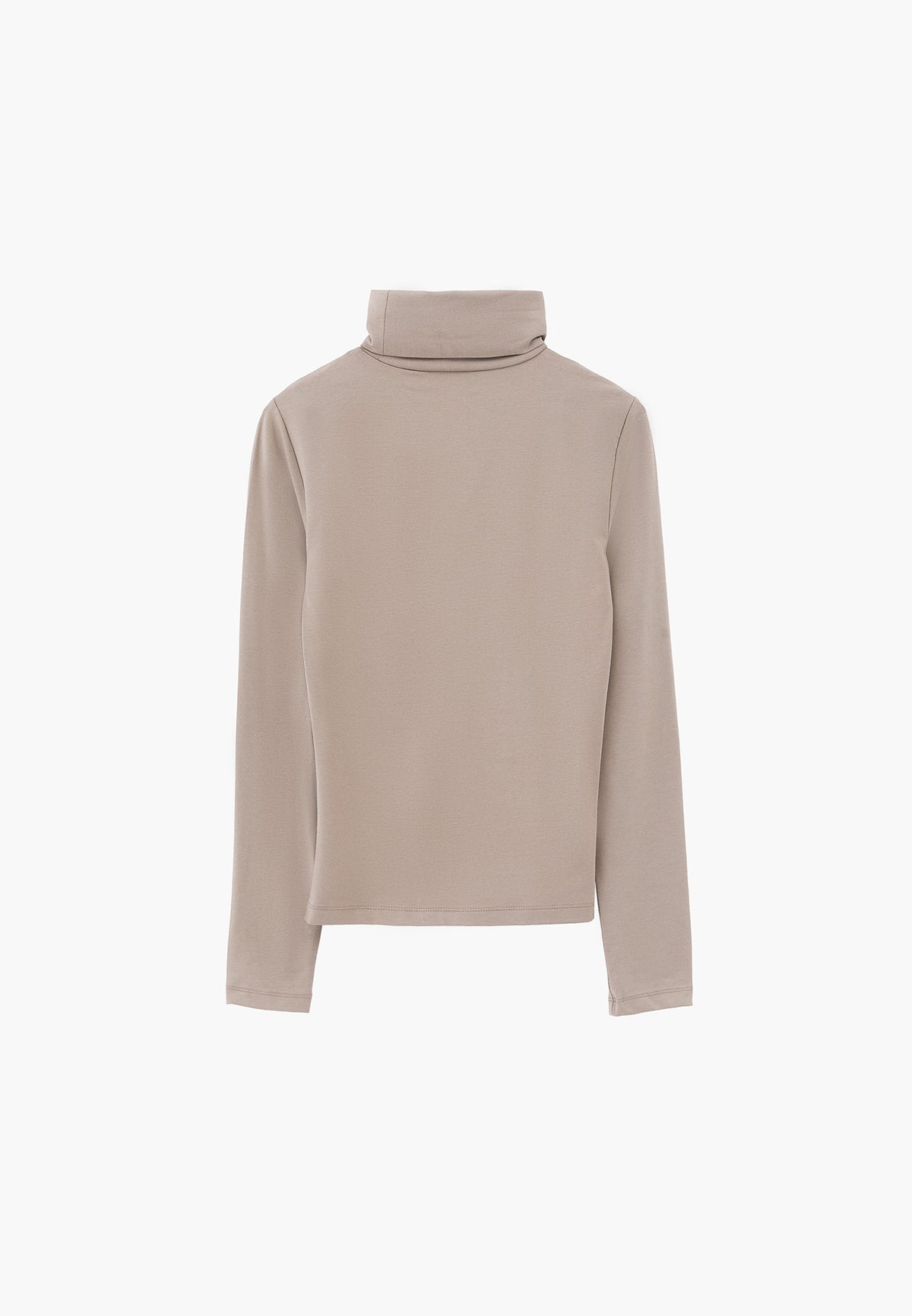 Turtleneck Long Sleeve Bodycon Top - ROASTED CASHEW