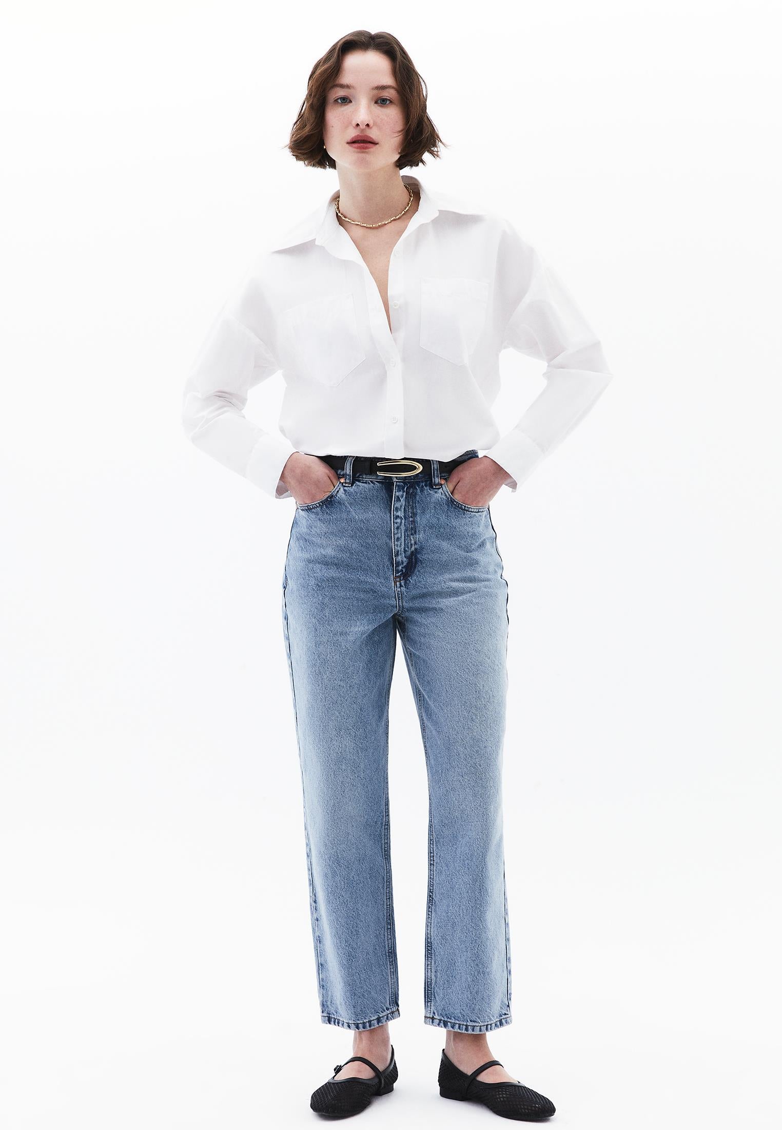 Ultra High Waist Slim Pants - RODEO BLUE DENIM