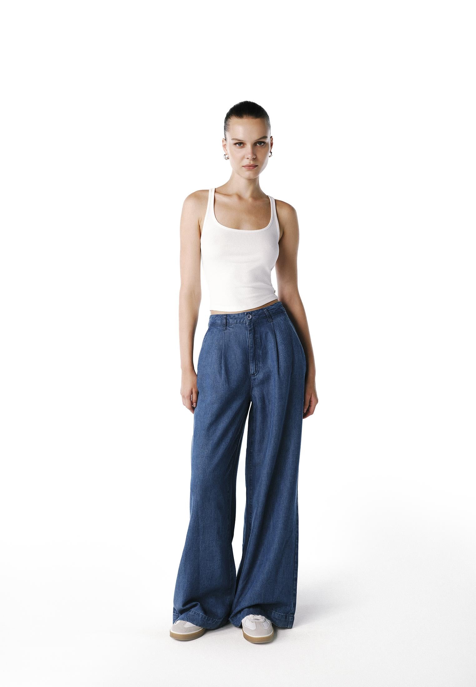 Lyocell Fabric Trousers - RODEO BLUE DENIM
