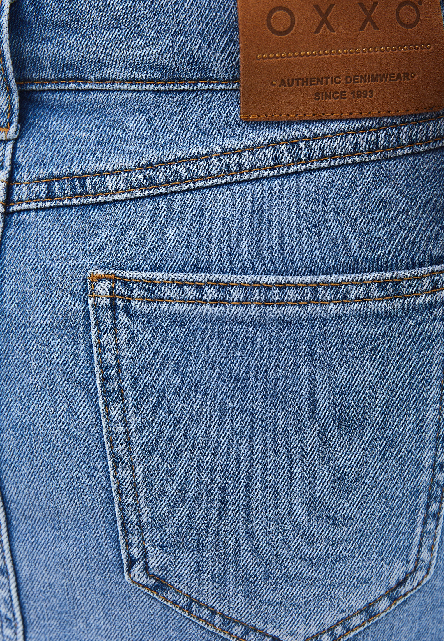 High Waist Embroidered Short Skirt - RODEO BLUE DENIM