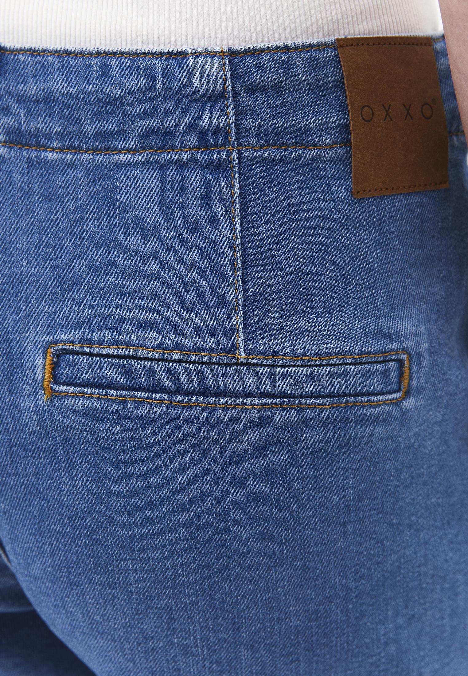 Ultra High Waist Tie-Around A-Line Denim Shorts - RODEO BLUE DENIM