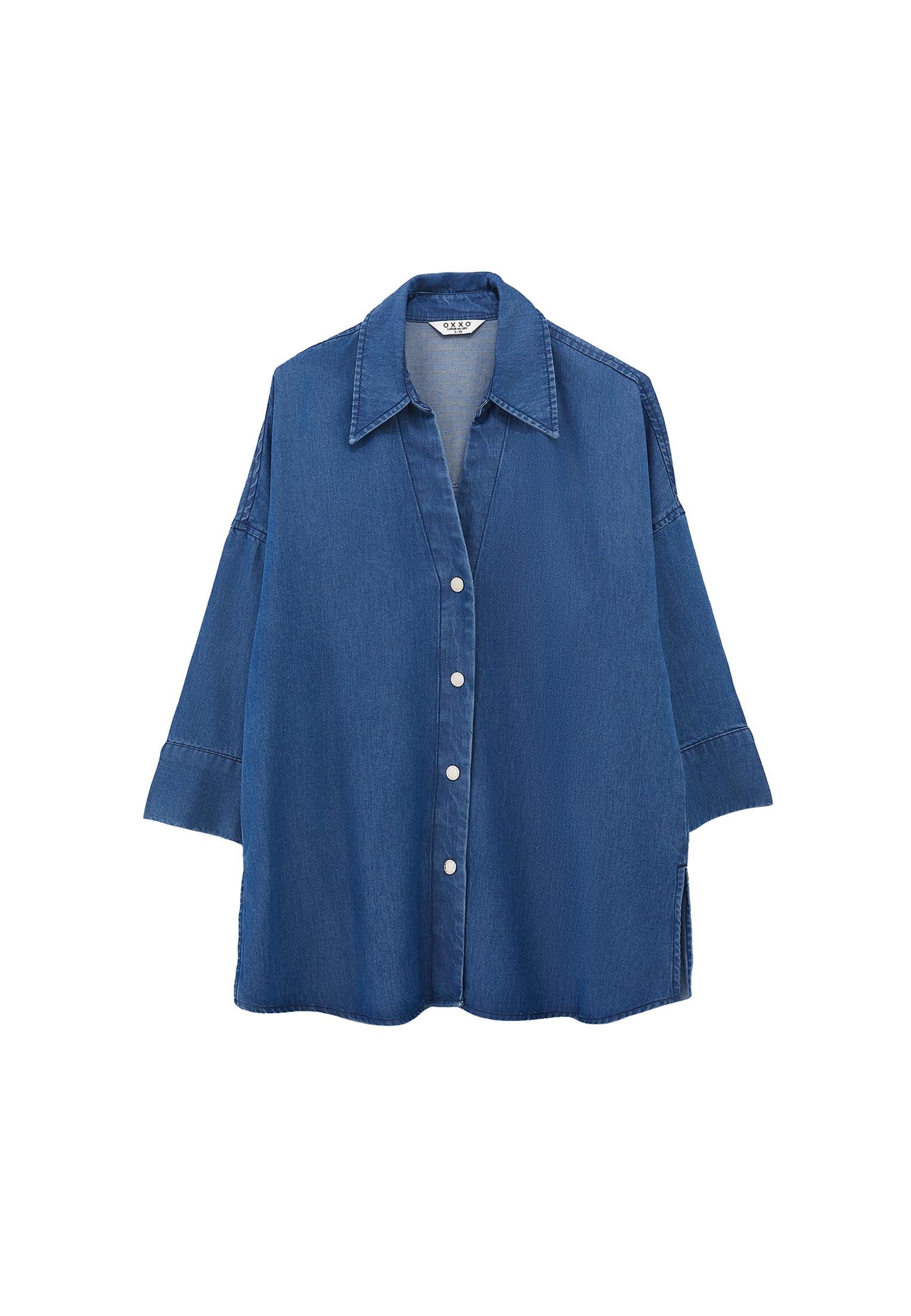 Lyocell Oversize Tunic - RODEO BLUE DENIM