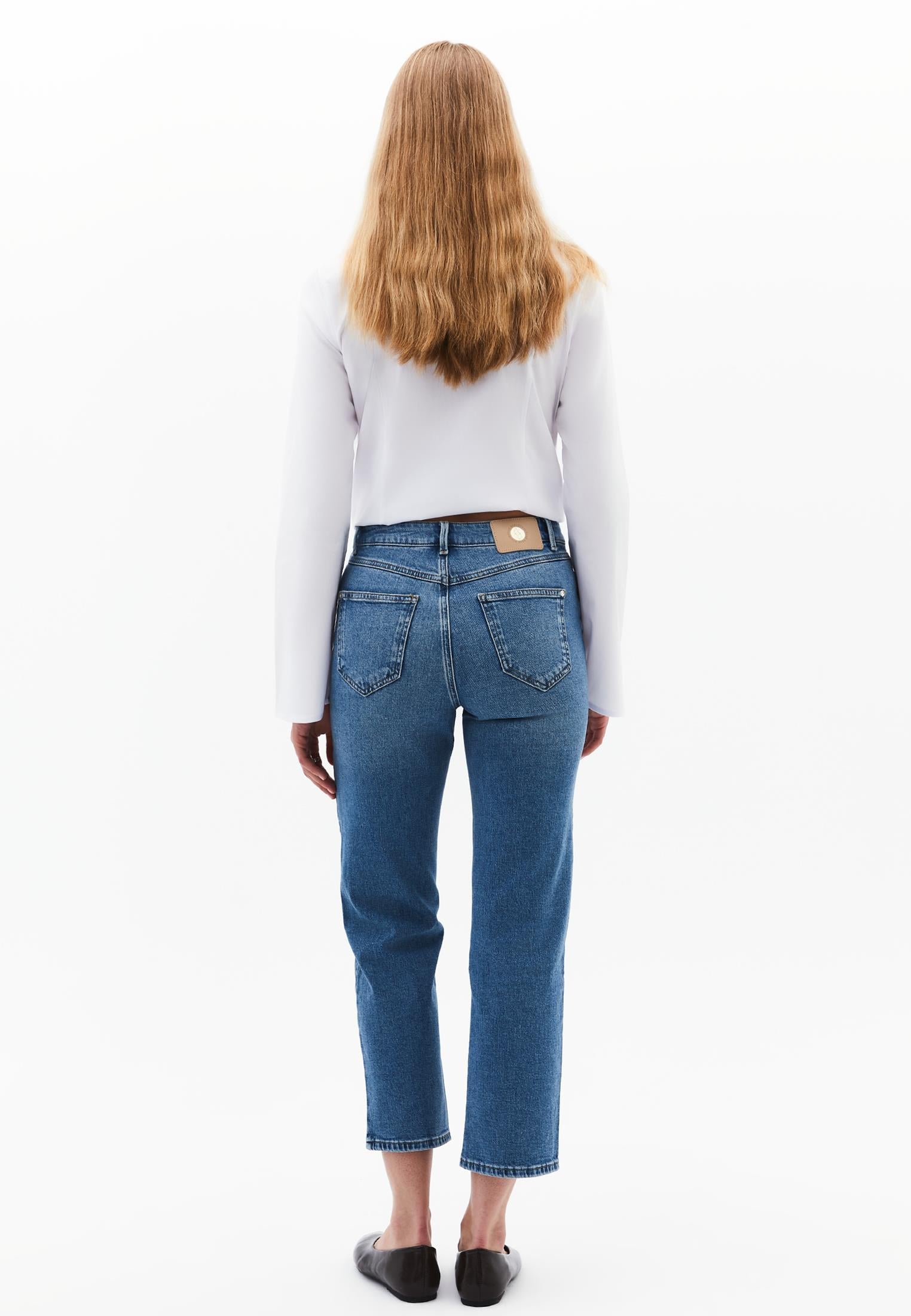 High Waist Straight Leg Pants - RODEO BLUE DENIM