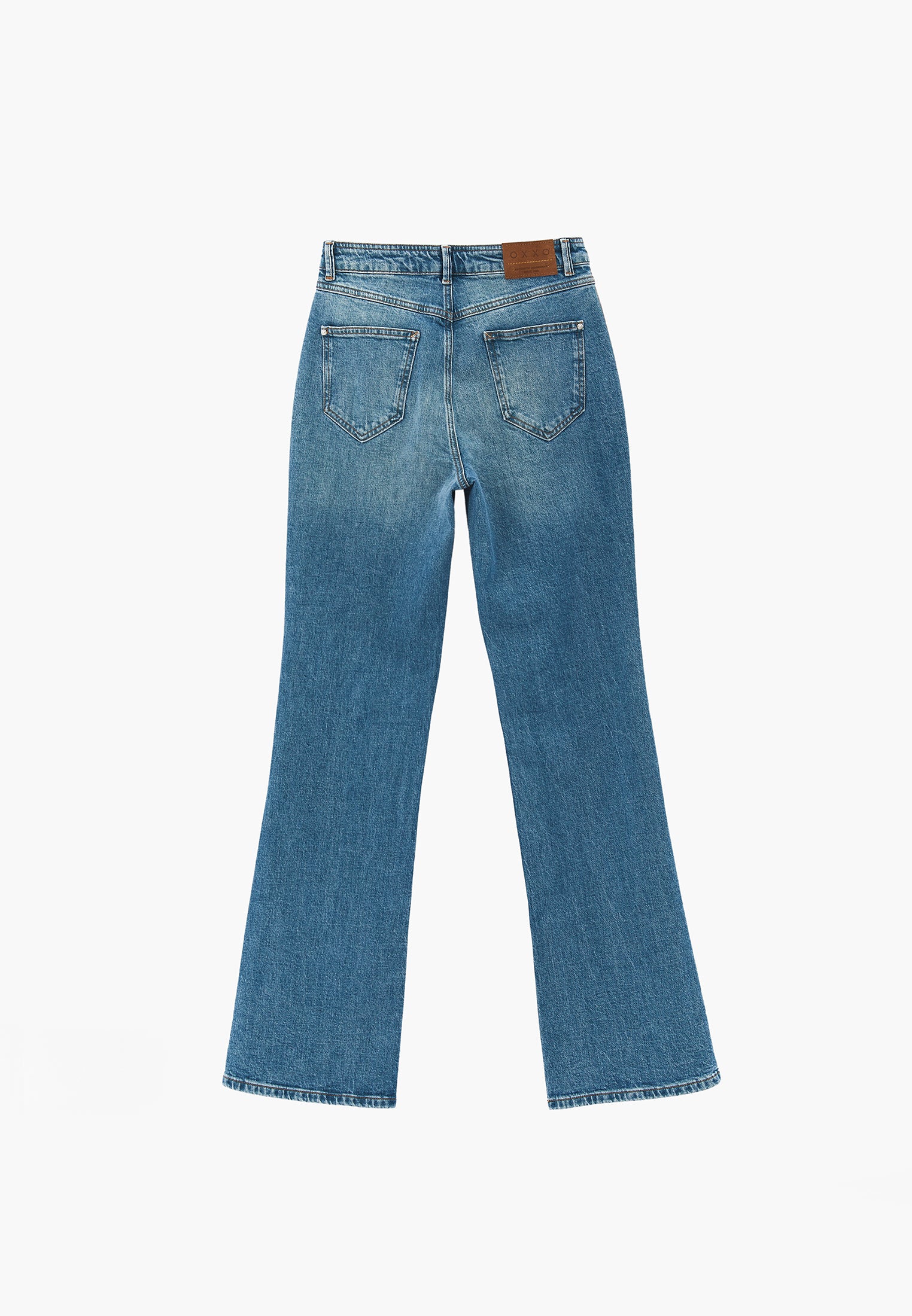Ultra High Waist Five Pocket Straight Leg Pants - RODEO BLUE DENIM