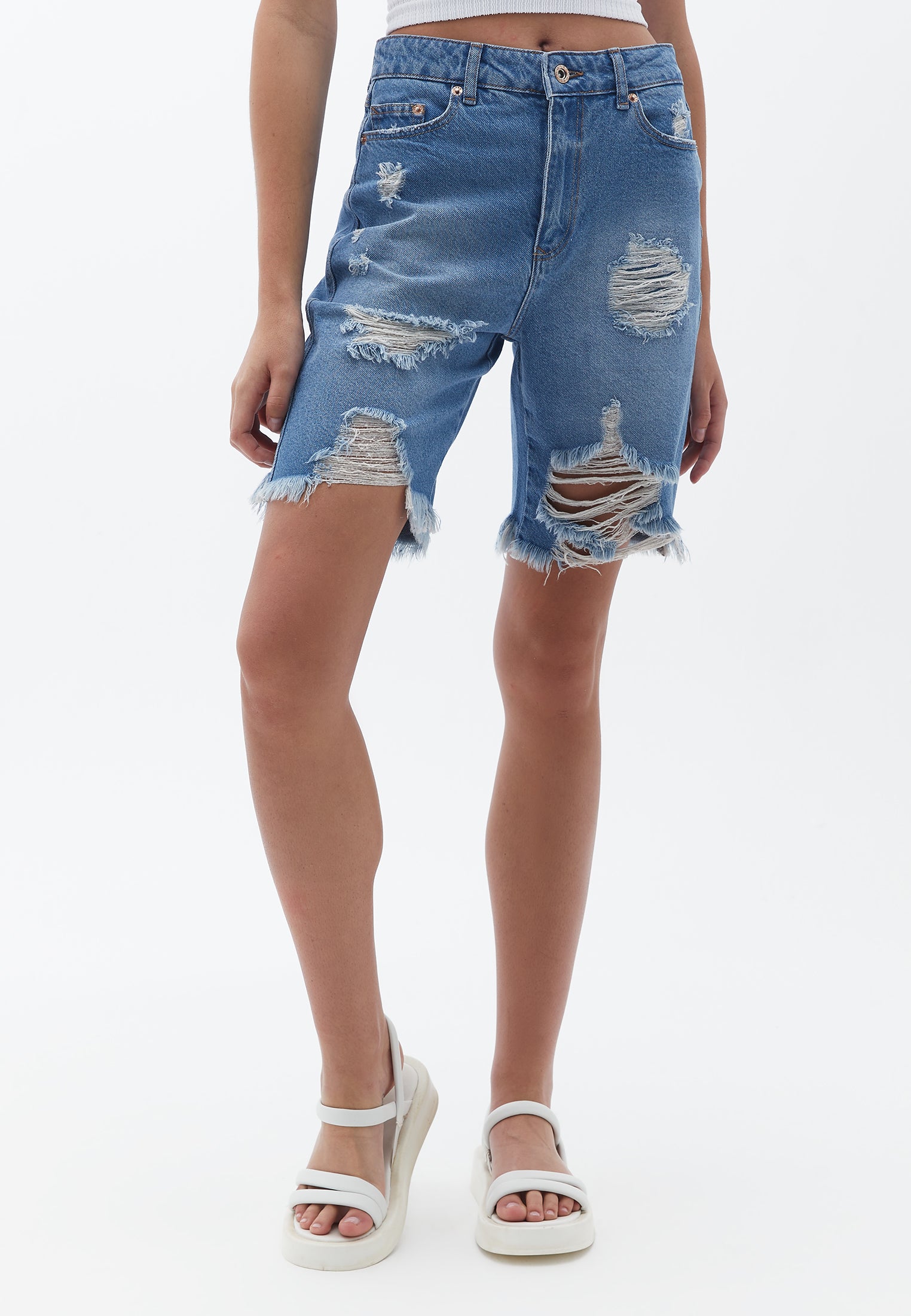 Denim Baggy High Waist Shorts - RODEO DENIM