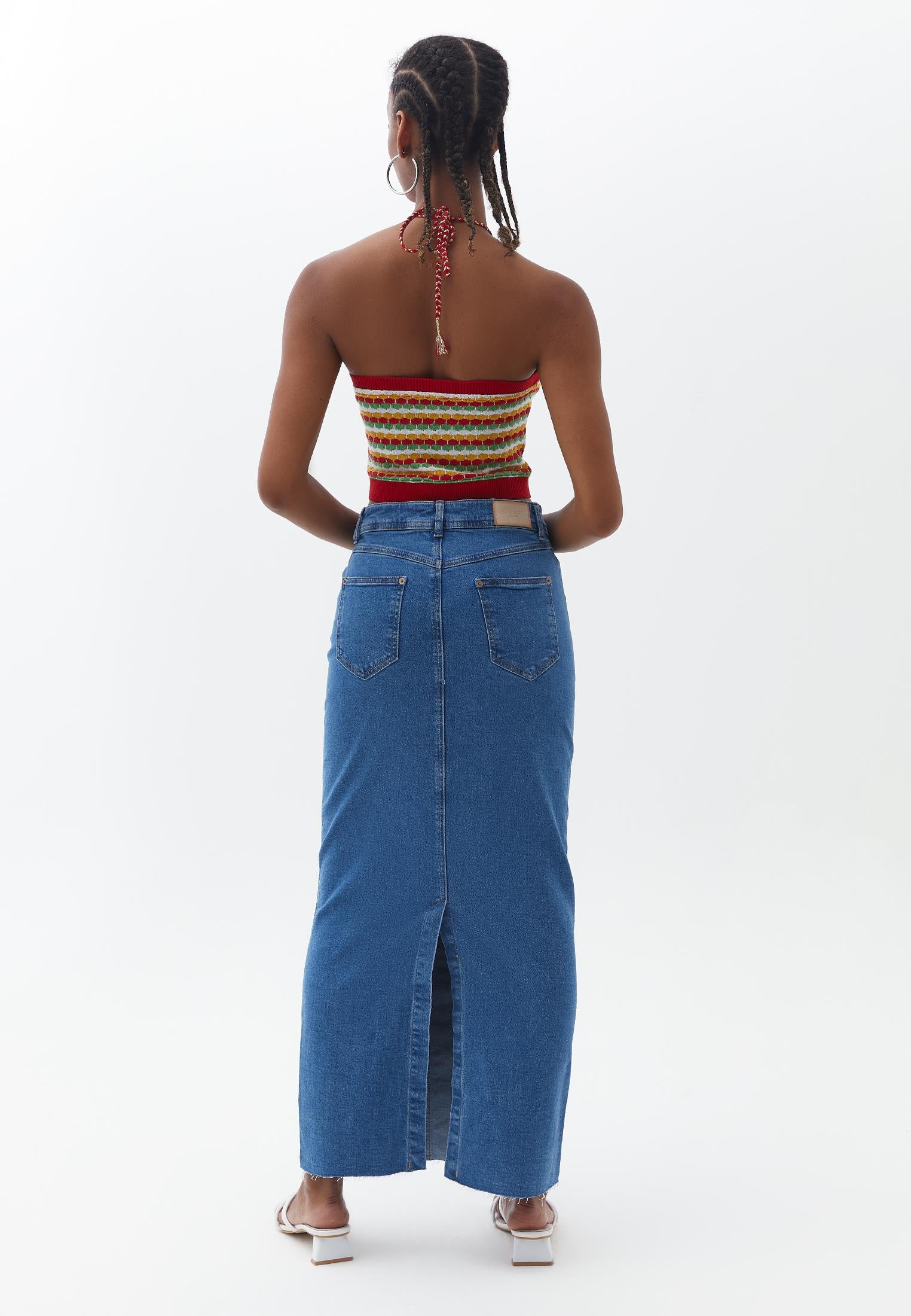 High Waist Denim Skirt - RODEO DENIM