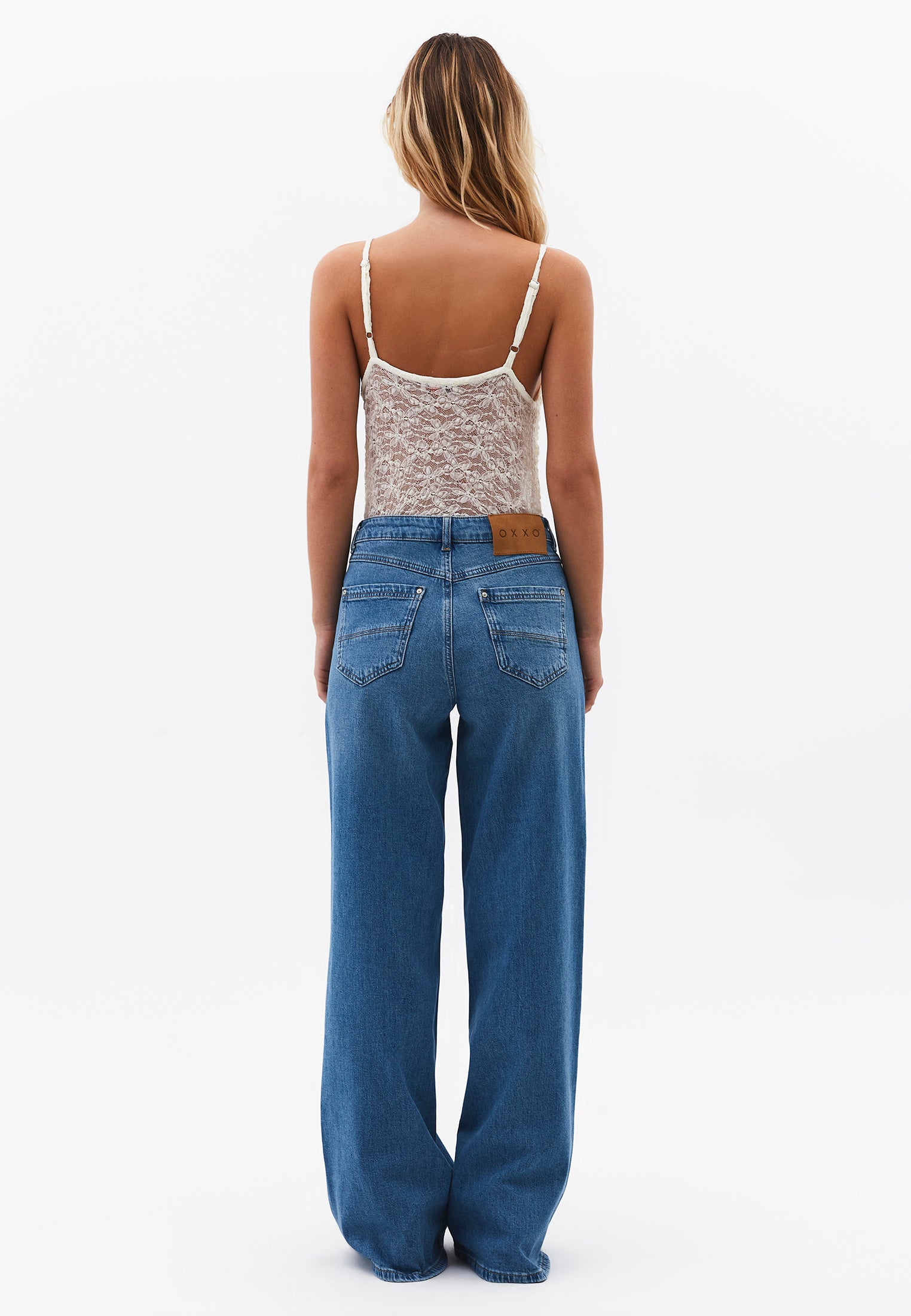 High Waist Wide Leg Pants - RODEO GREEN DENIM