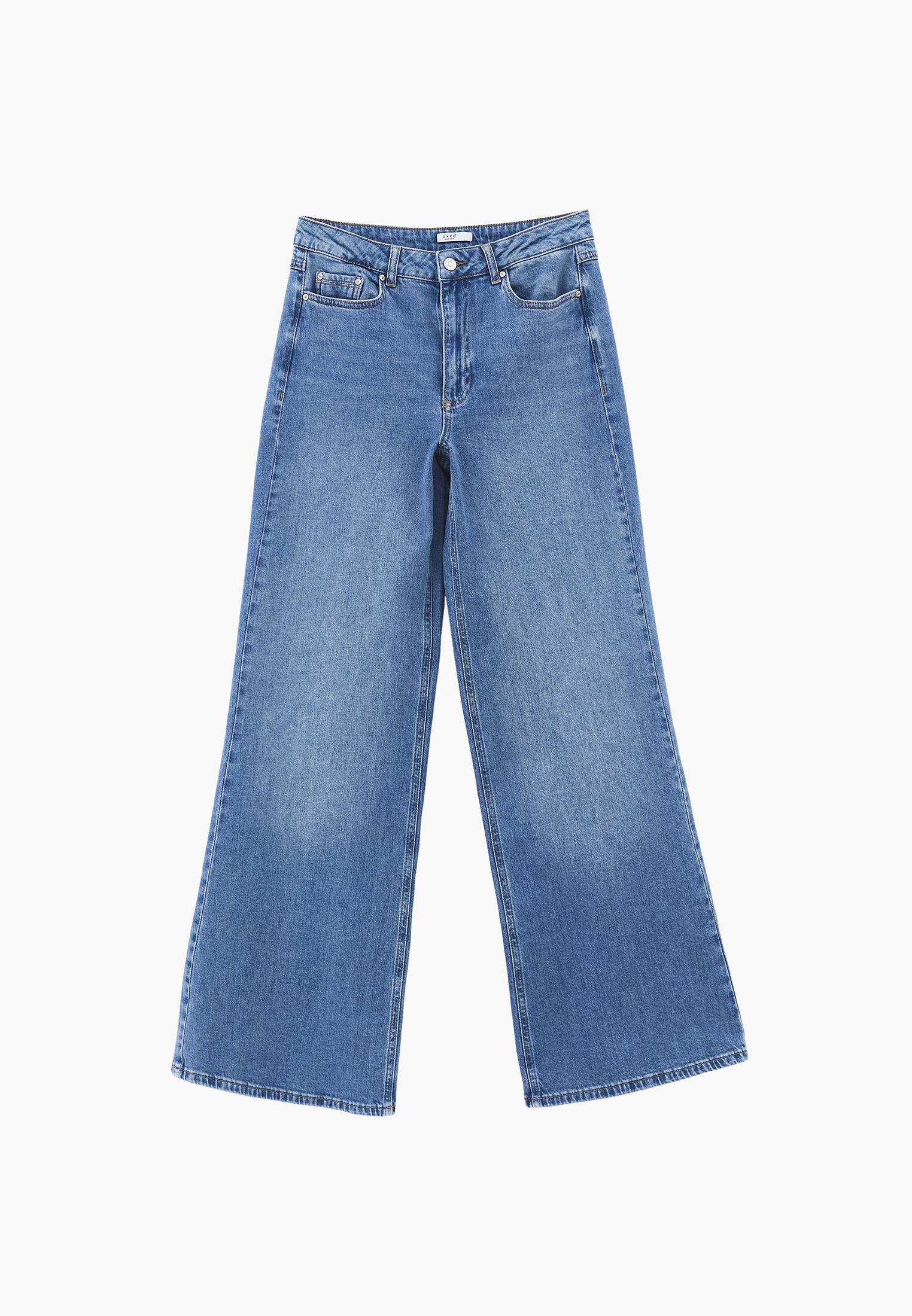 High Waist Wide Leg Pants - RODEO GREEN DENIM