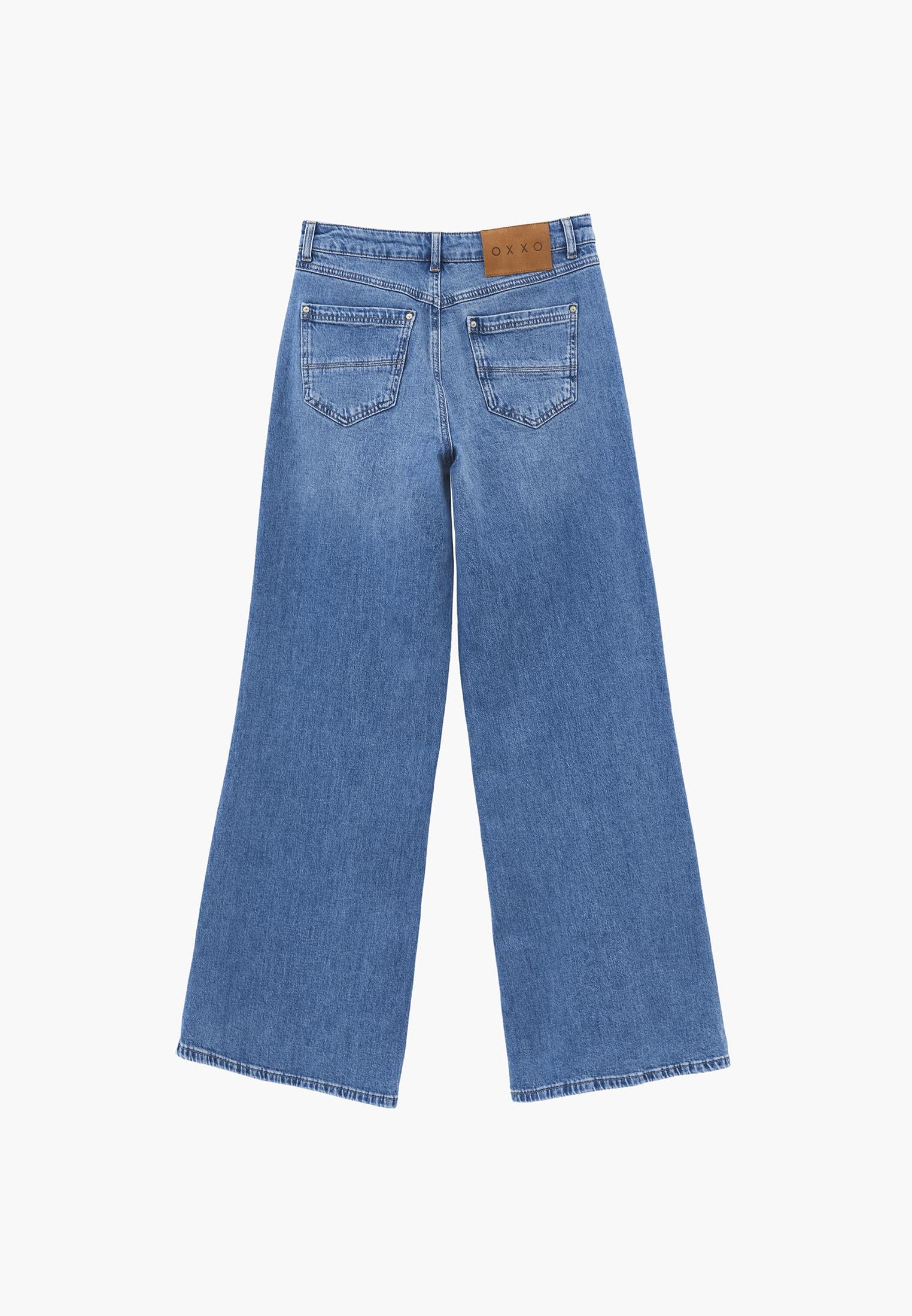 High Waist Wide Leg Pants - RODEO GREEN DENIM