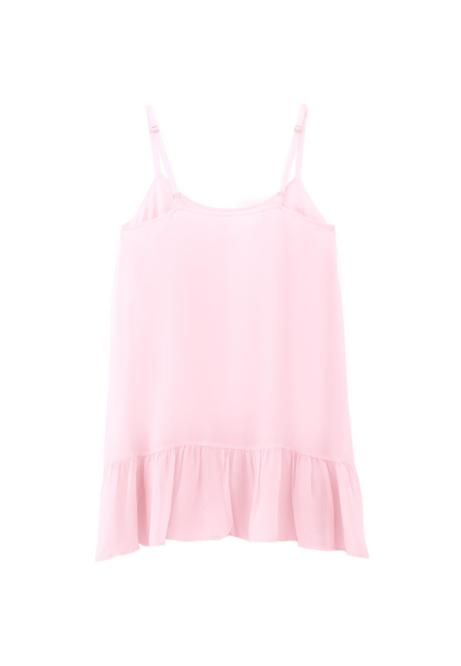 Boat Neck Ruffle Detailed Short Dress - ROSEATE SPOONBILL