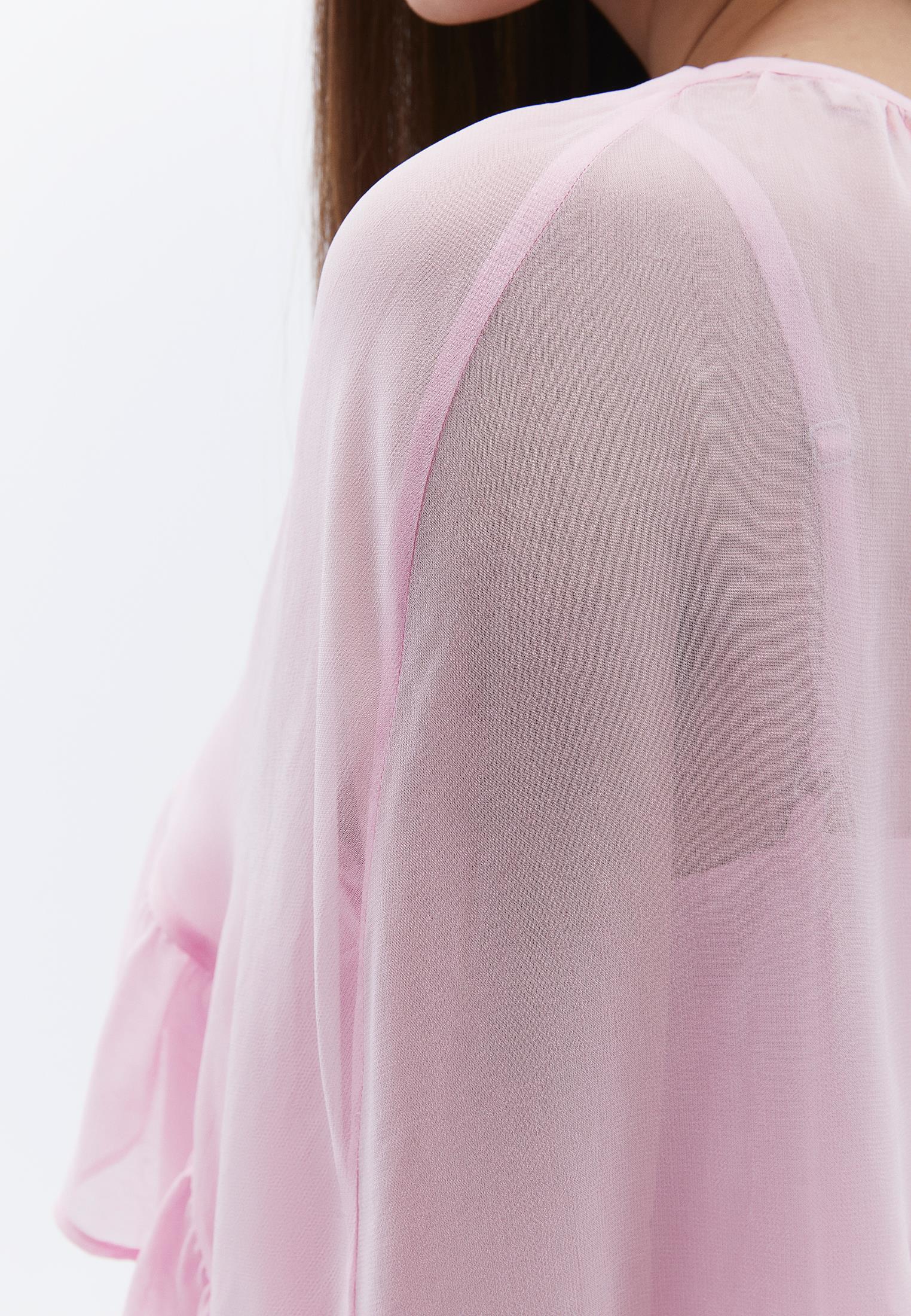 Long Sleeve Off Shoulder Dress With Ruffle Details - ROSEATE SPOONBILL