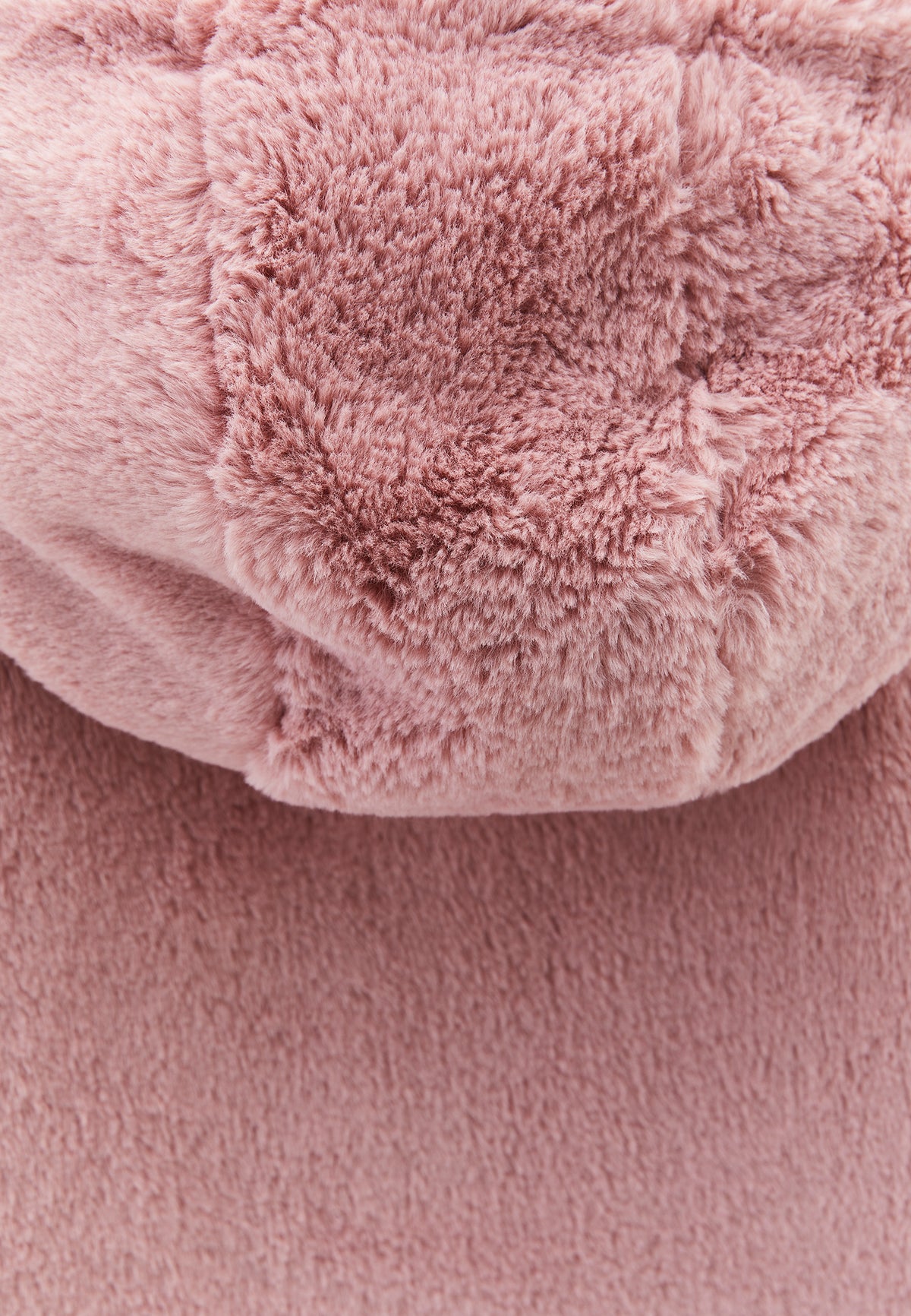 Hooded Fur Jacket - ROSE SMOKE