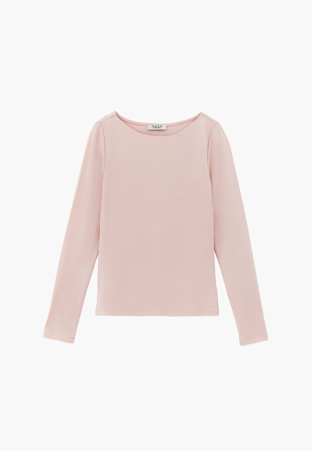 Long Sleeve T-Shirt with Collar Detail - ROSE SMOKE