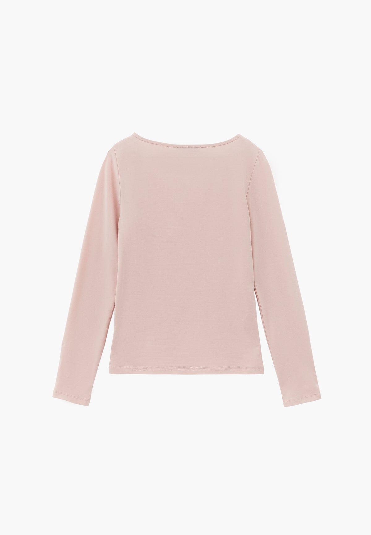 Long Sleeve T-Shirt with Collar Detail - ROSE SMOKE