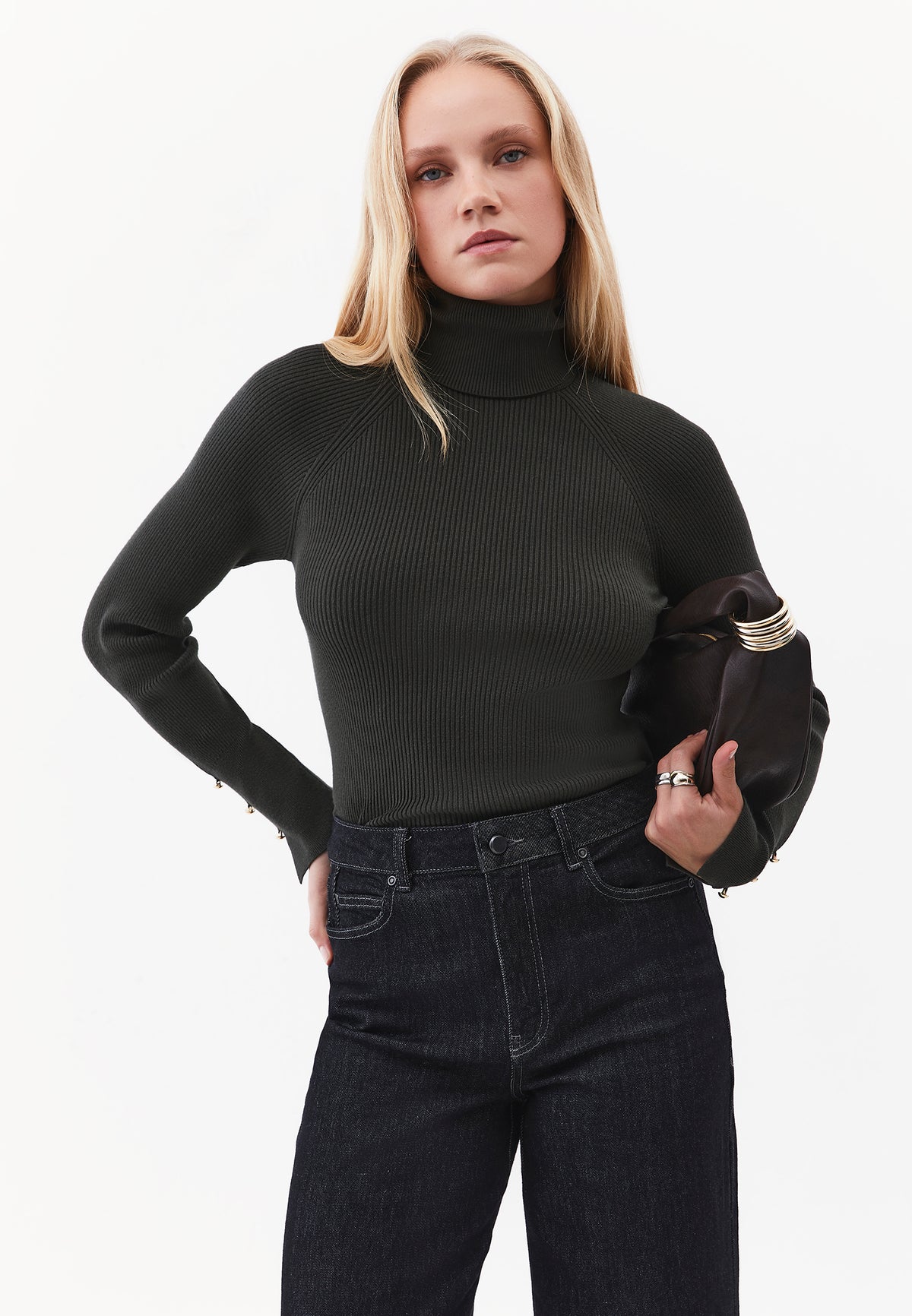 Turtleneck Raglan Sleeve Knitwear - ROSIN