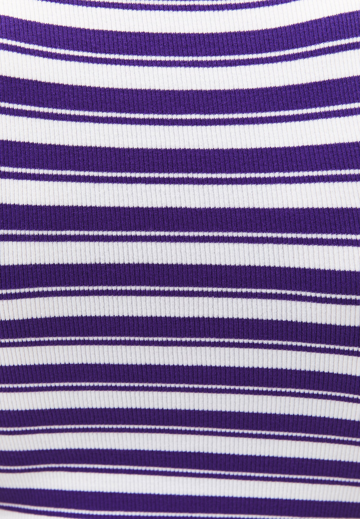 Crew Neck Bodycon Tank Top - WHITE/ROYAL PURPLE STRIPED