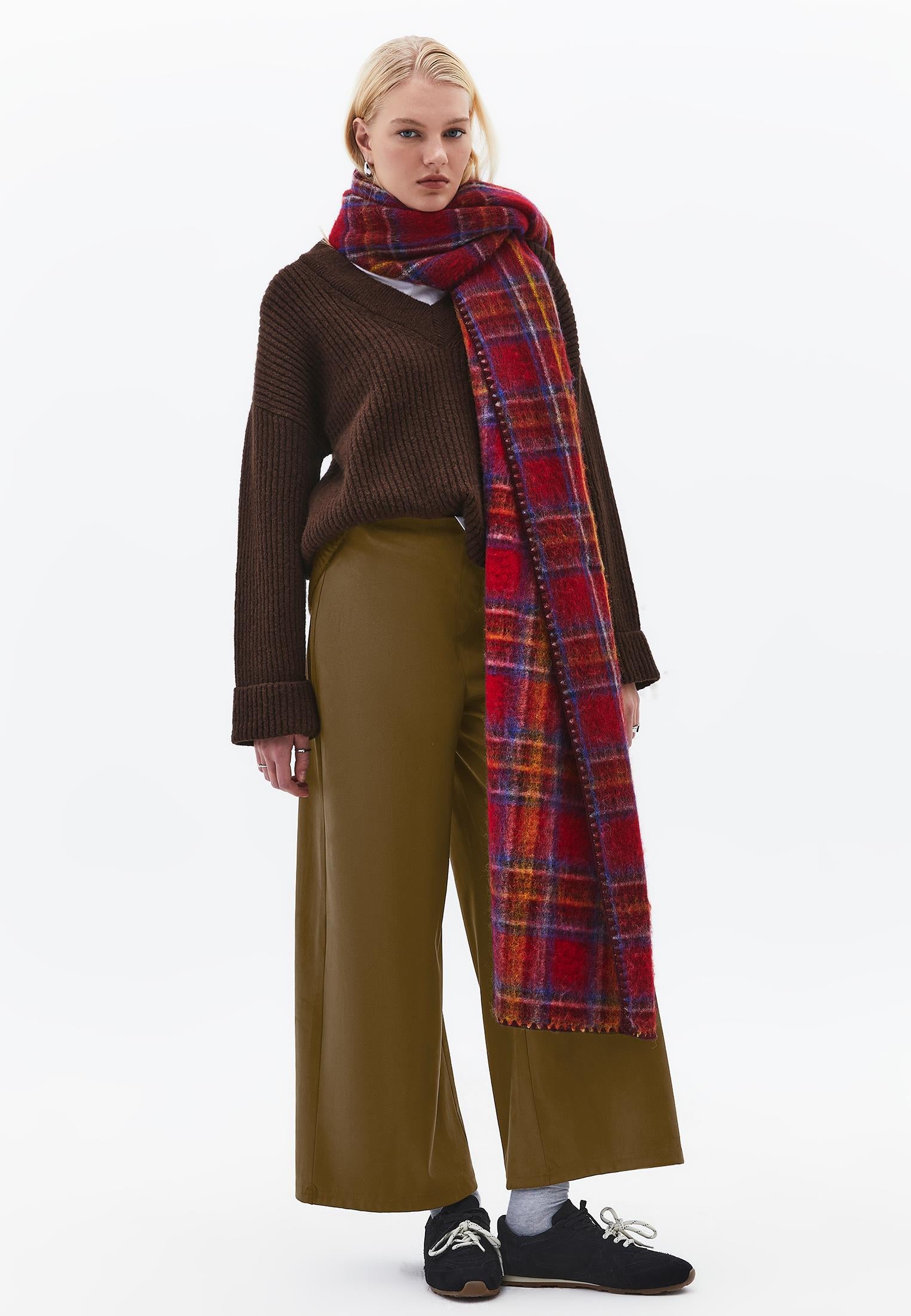 Wide Leg Ultra High Waist Trousers - RUBBER
