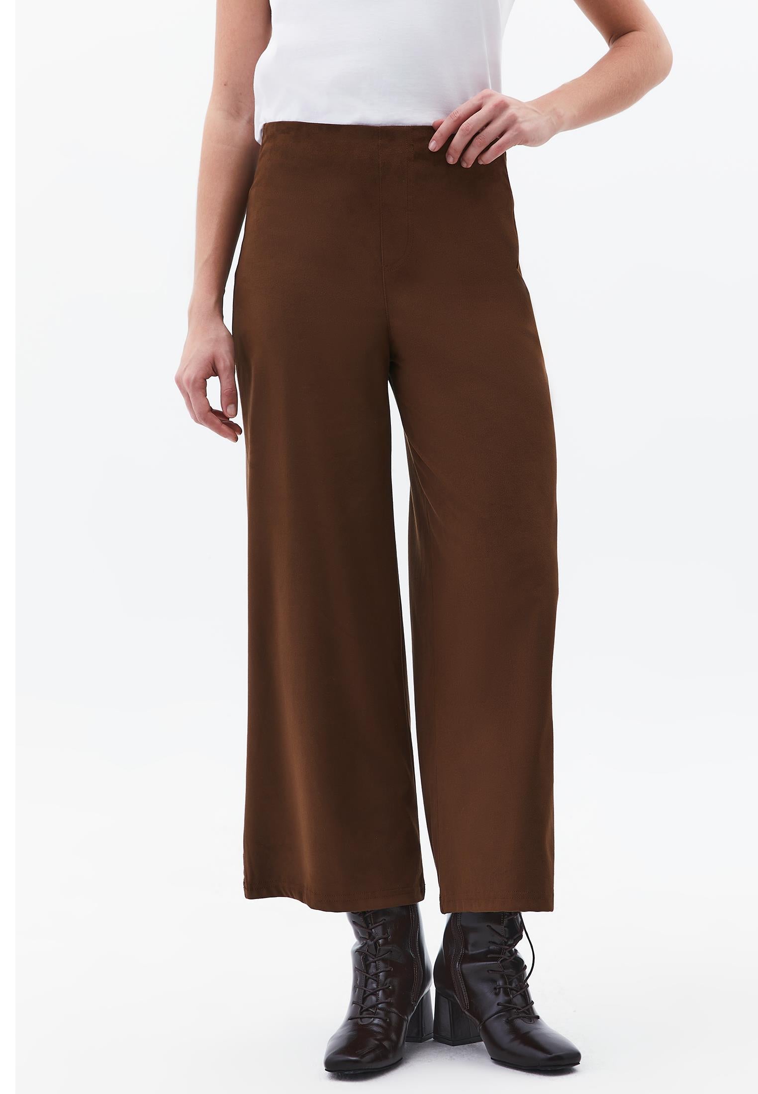 High Waist Wide Leg Trousers - RUBBER