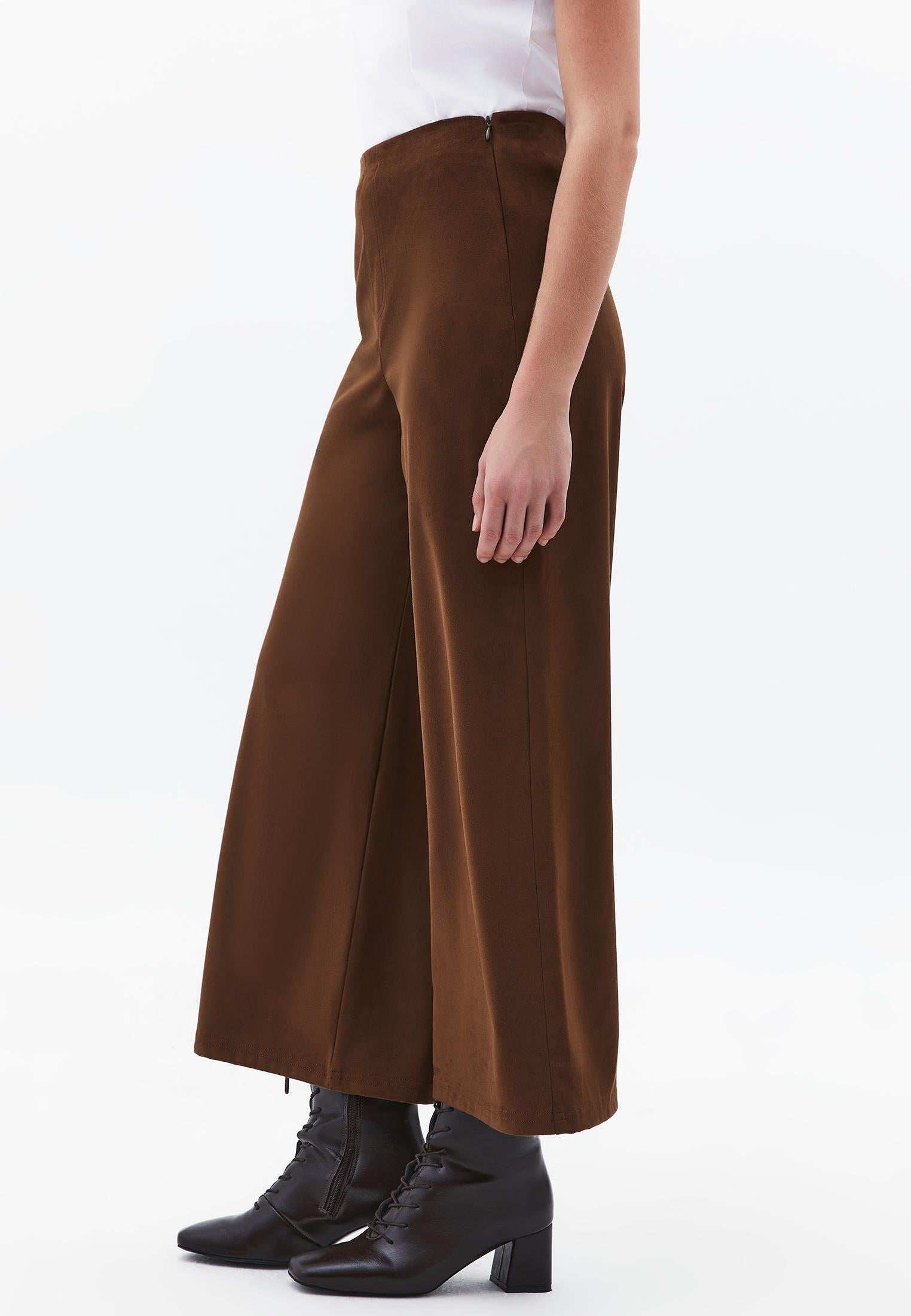 High Waist Wide Leg Trousers - RUBBER