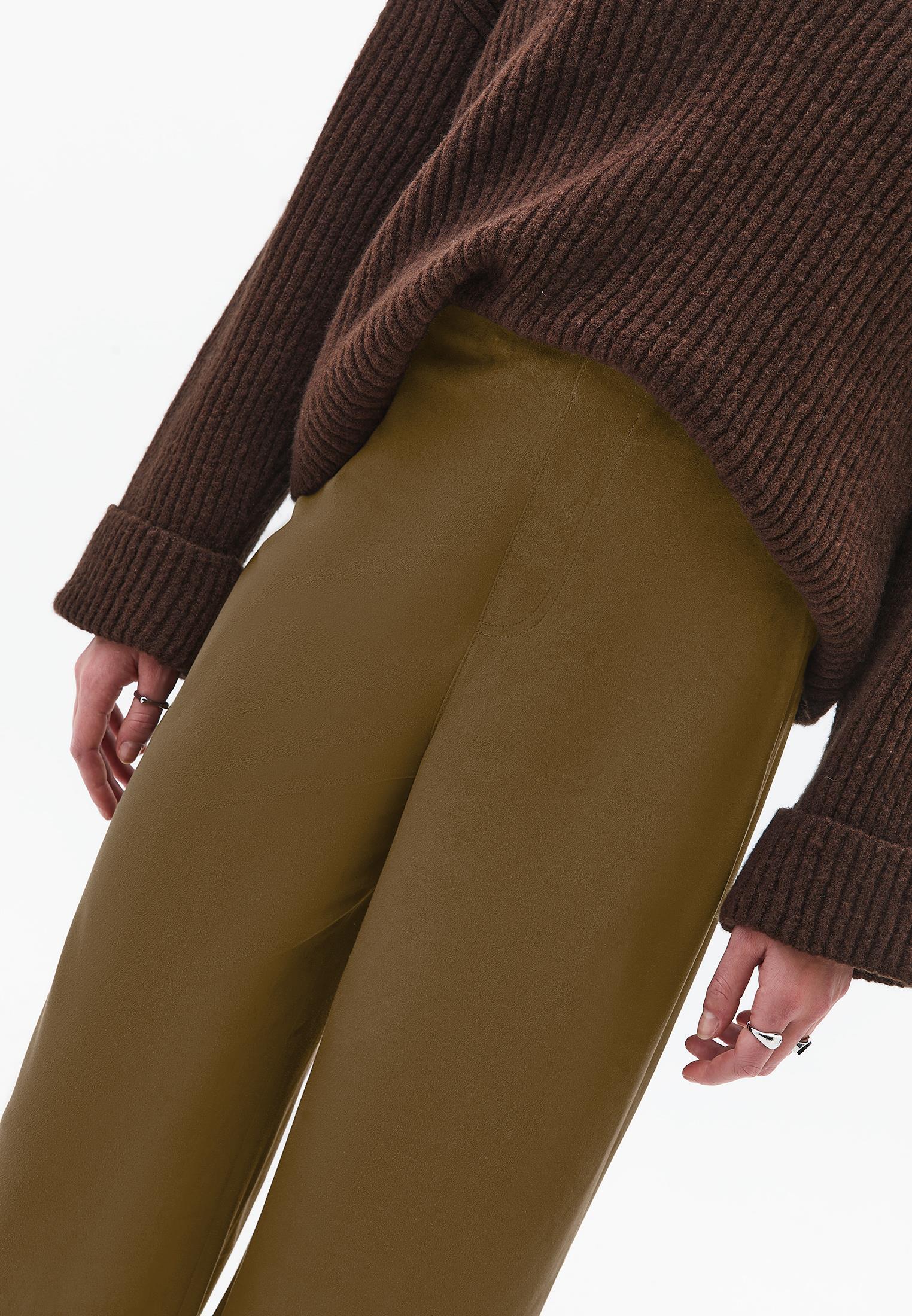 Wide Leg Ultra High Waist Trousers - RUBBER