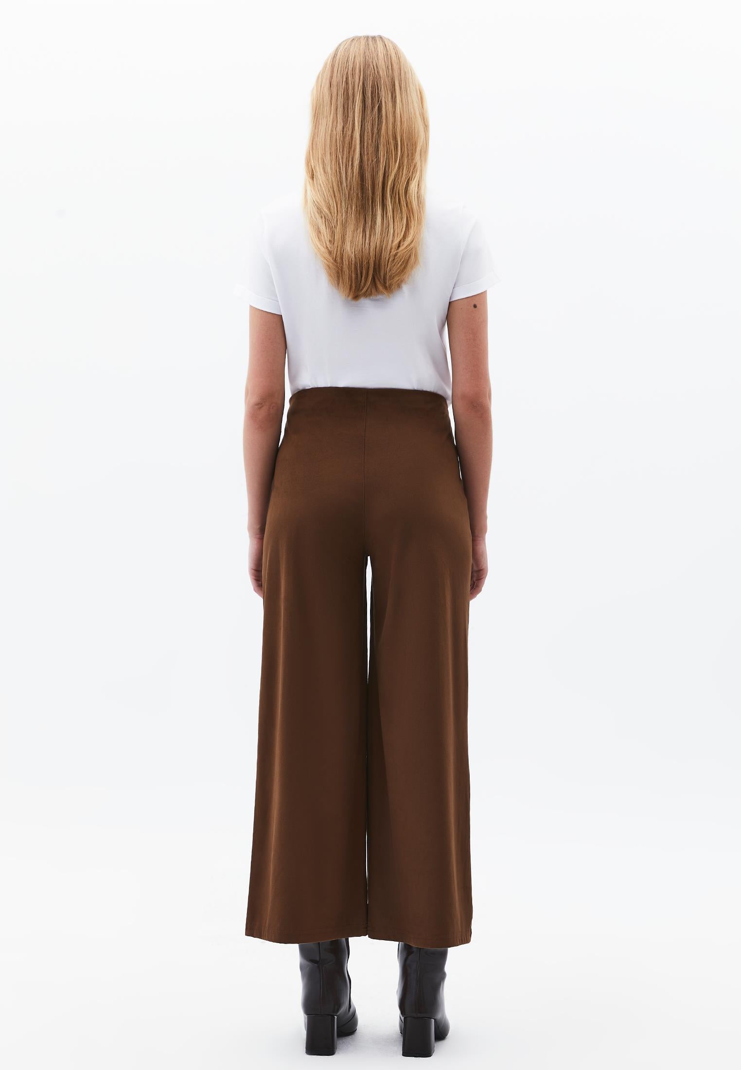 High Waist Wide Leg Trousers - RUBBER