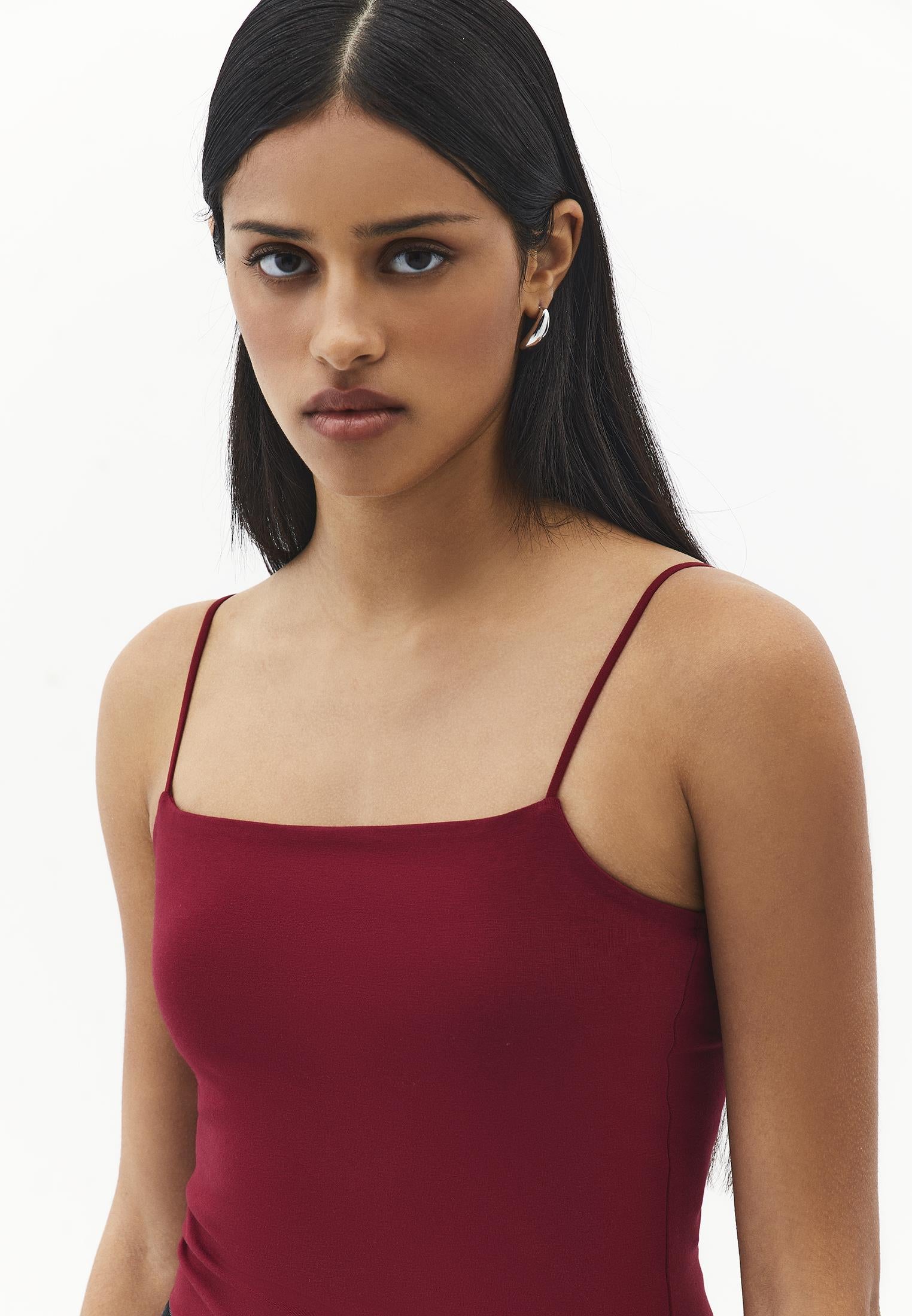 Wide Neck Tank Top - RUMBA RED