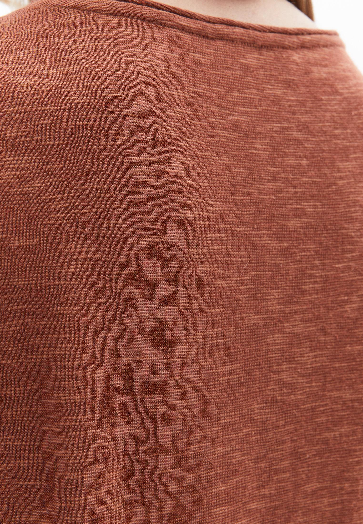 Boat Neck Loose T-Shirt - RUSSET
