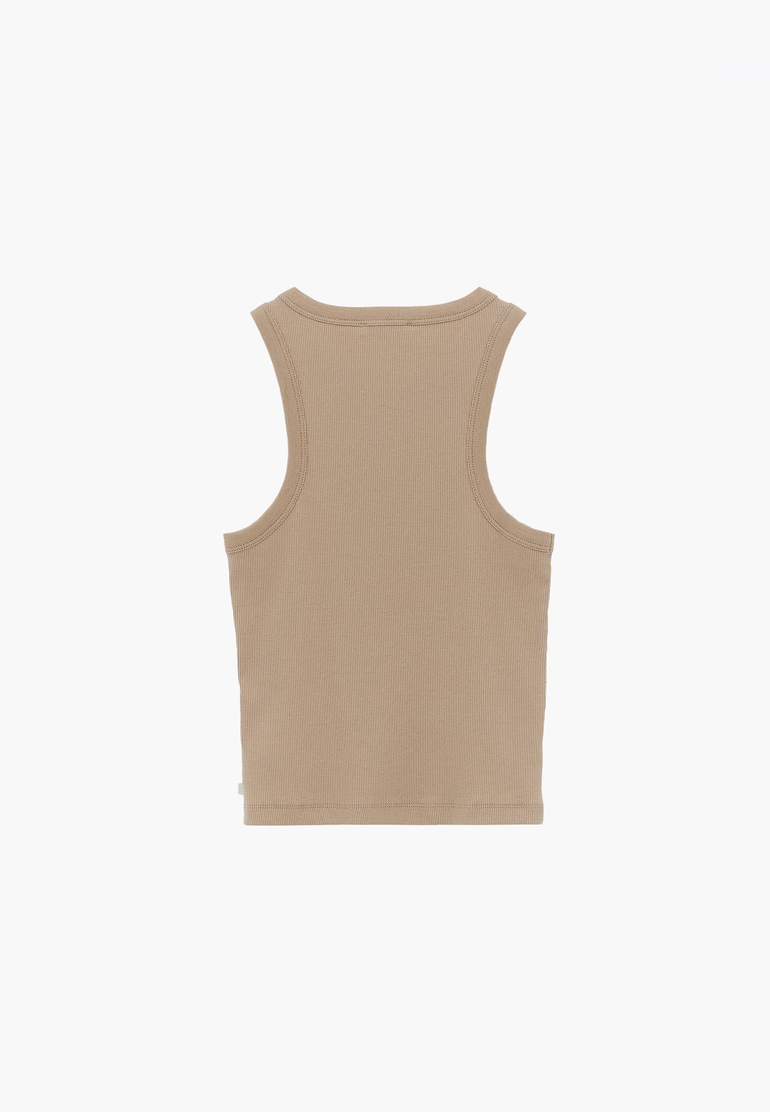 Crew Neck Bodycon Tank Top - SAFARI