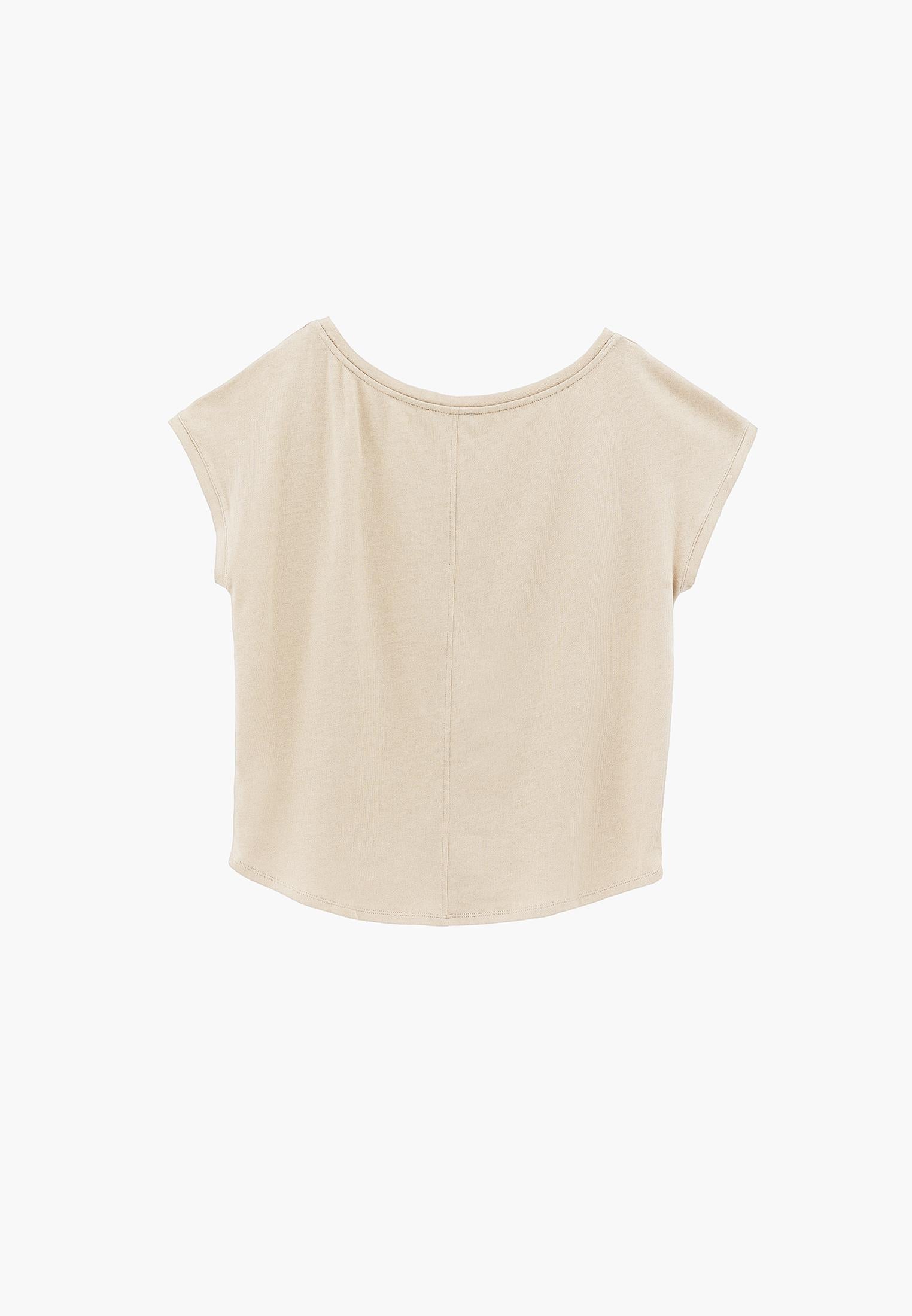 Boat Neck Sleeveless T-Shirt - SAFARI