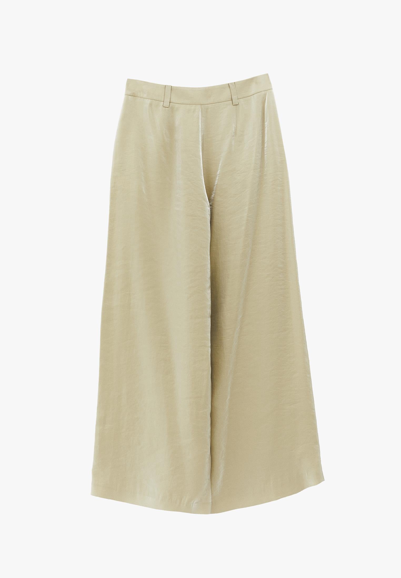 Wide Leg High Waist Pants - SAGE GREEN
