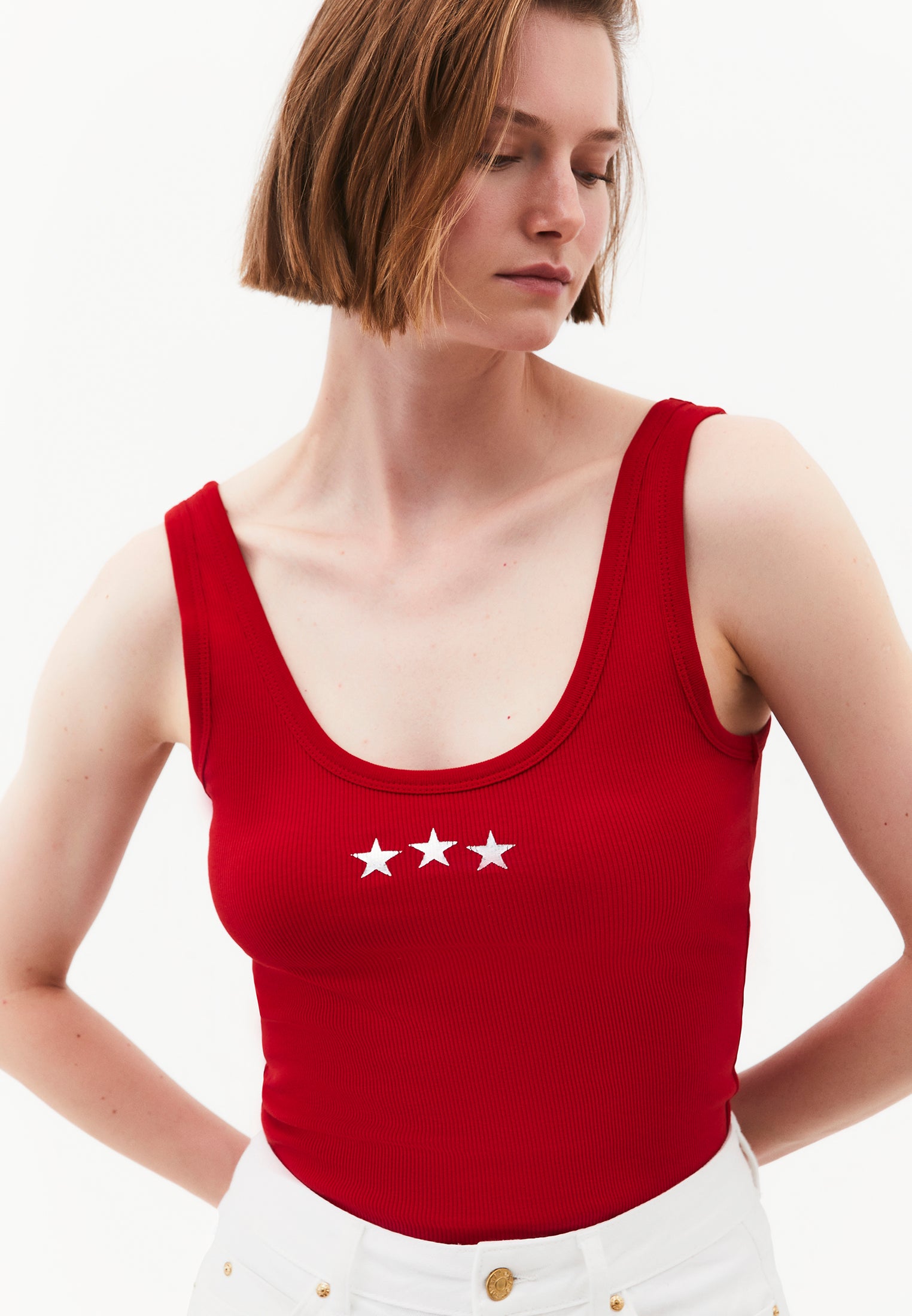 Printed Tank Top with U Neckline - SAMBA